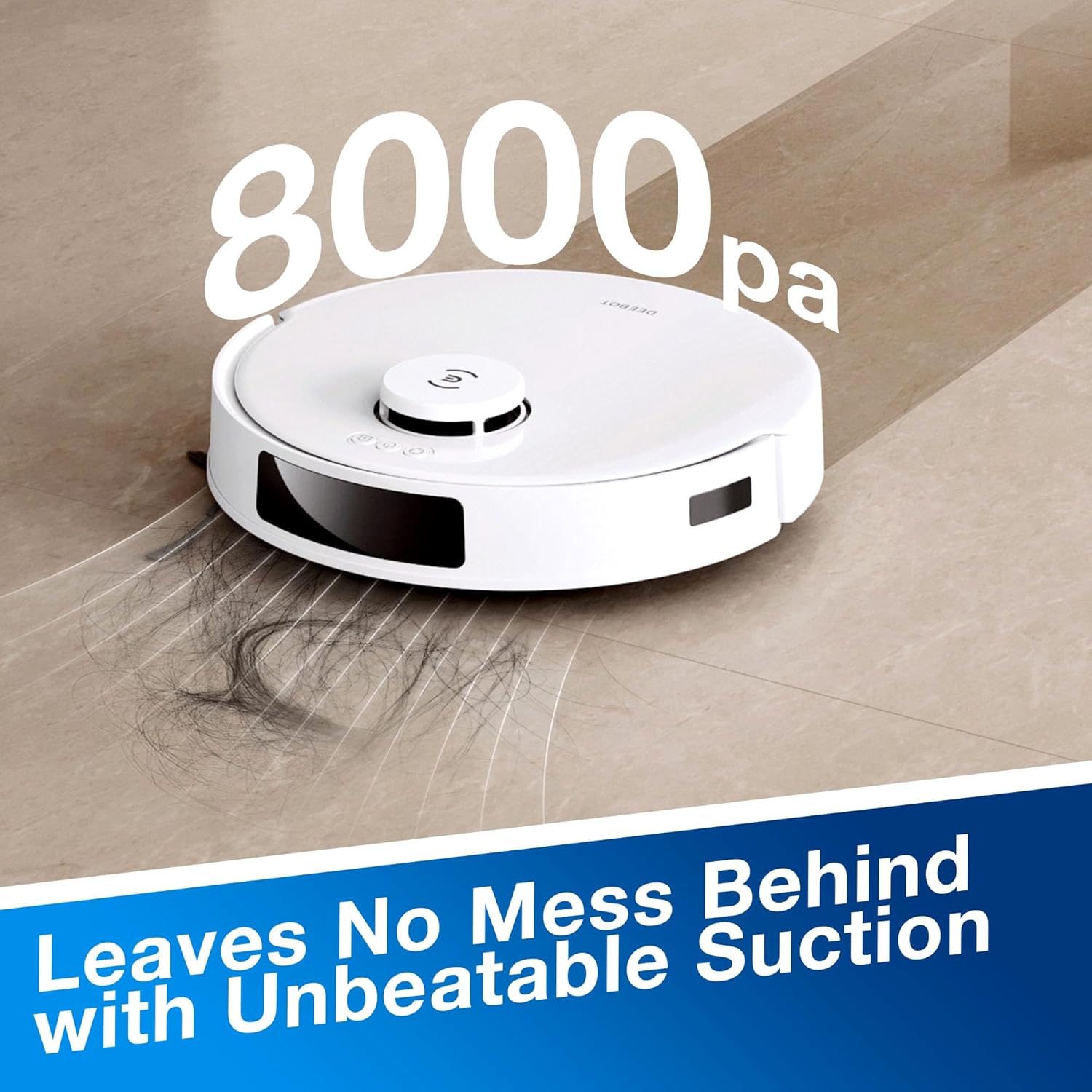 ECOVACS DEEBOT N20 Plus Robot Vacuum Cleaner and Mop,8000Pa Strong Suction,7-Week Dust Storage,Bagless Dust Bin,PureCyclone Tech,ZeroTangle Brush,300 Minutes Runtime