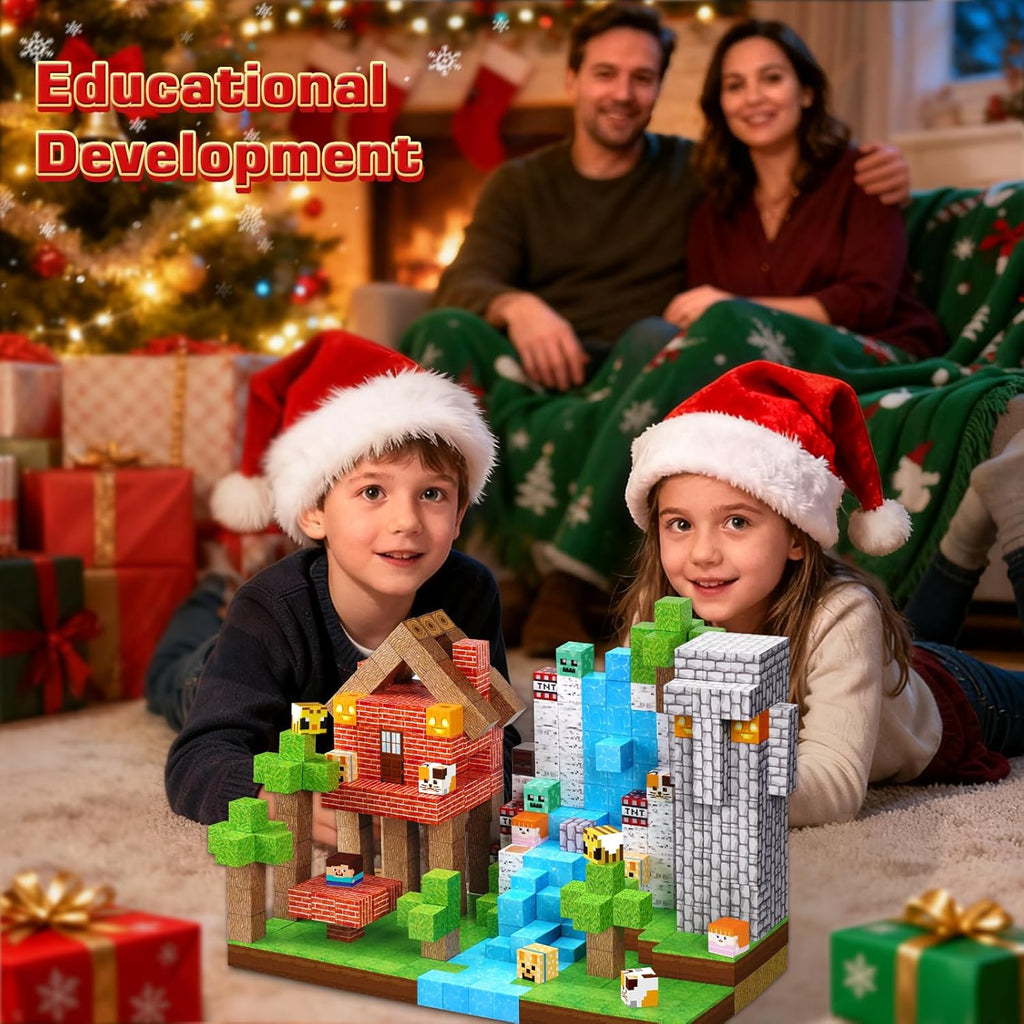 Magnetic Blocks-100PCS Magnetic Building Blocks, Tiles Kids Build Cubes 2024 Upgraded STEM Game Toys, Christmas Birthday Gifts for Boys & Girls Ages 3+