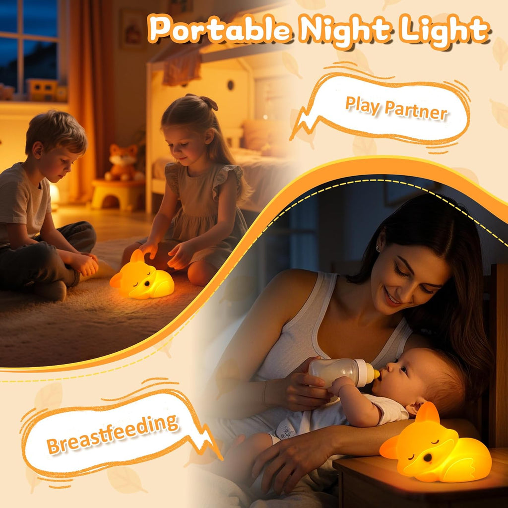 FULLOSUN Capybara Night Light, Cute Animal Soft Silicone LED Touch Lamp with Dimmable and Timer, Portable Rechargeable Toddler Bedroom Bedside Table Decor, Birthday Xmas Gifts for Kid Baby Boy Girl