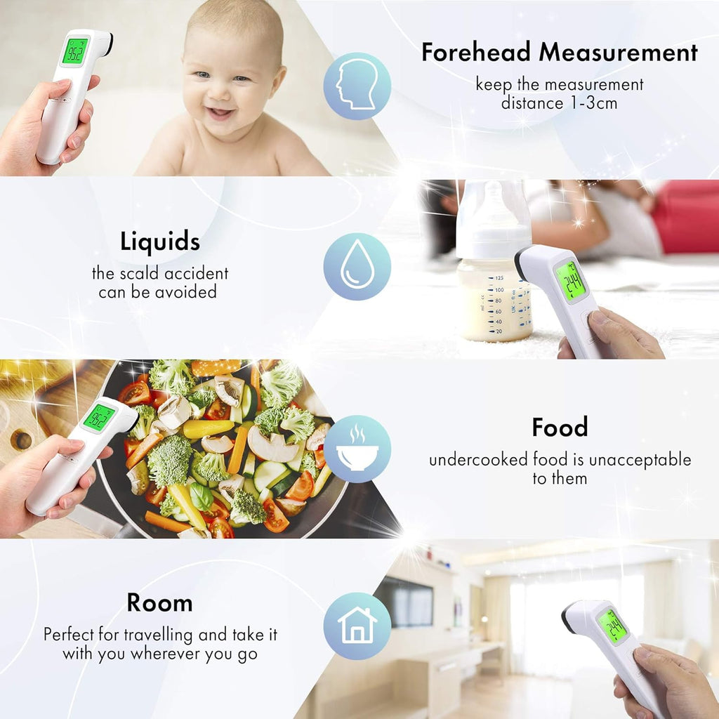 Digital Forehead Thermometer Non-Touch for Children, Baby, Parents Infrared Sensors for Fast Accurate Readings