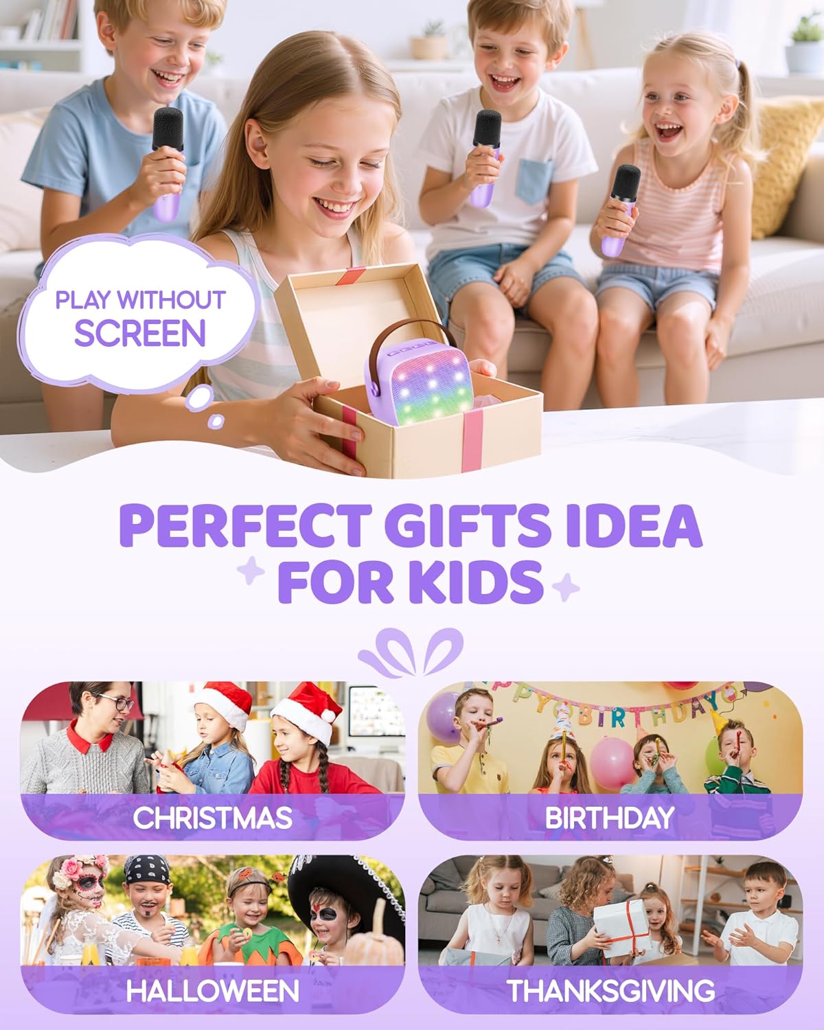 YLL Mini Karaoke Machine for Kids Adults, Portable Bluetooth Speaker with 2 Wireless Microphones,Toys Birthday Gifts for Girls Ages 4, 5, 6, 7, 8, 9, 10, 11, 12+ Years Old Toddler Teens (Pink)