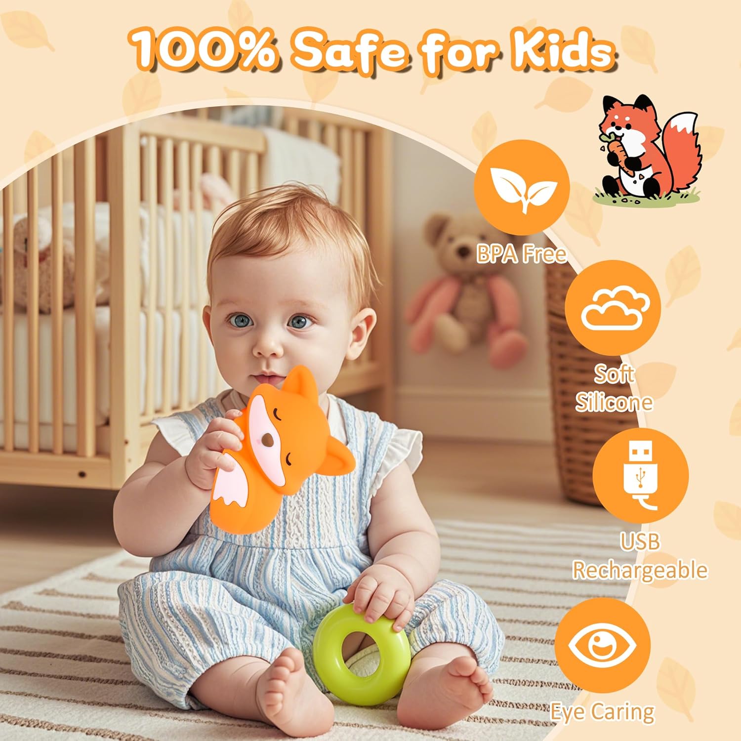 FULLOSUN Capybara Night Light, Cute Animal Soft Silicone LED Touch Lamp with Dimmable and Timer, Portable Rechargeable Toddler Bedroom Bedside Table Decor, Birthday Xmas Gifts for Kid Baby Boy Girl