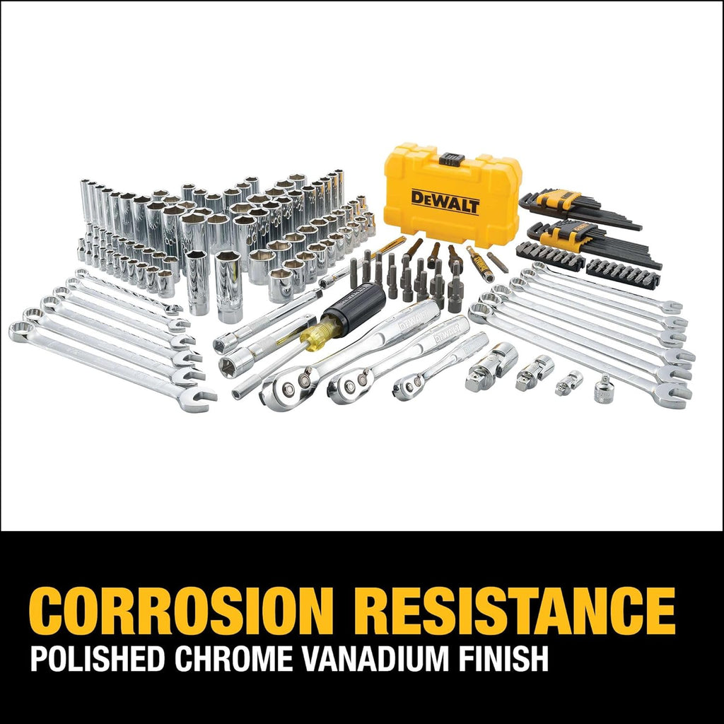 DEWALT Mechanics Tools Kit and Socket Set, 1/4" & 3/8" Drive, SAE, 108-Piece (DWMT73801)
