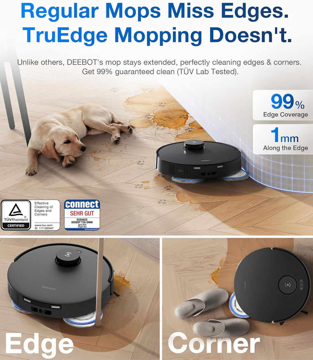 ECOVACS DEEBOT N20 Plus Robot Vacuum Cleaner and Mop,8000Pa Strong Suction,7-Week Dust Storage,Bagless Dust Bin,PureCyclone Tech,ZeroTangle Brush,300 Minutes Runtime