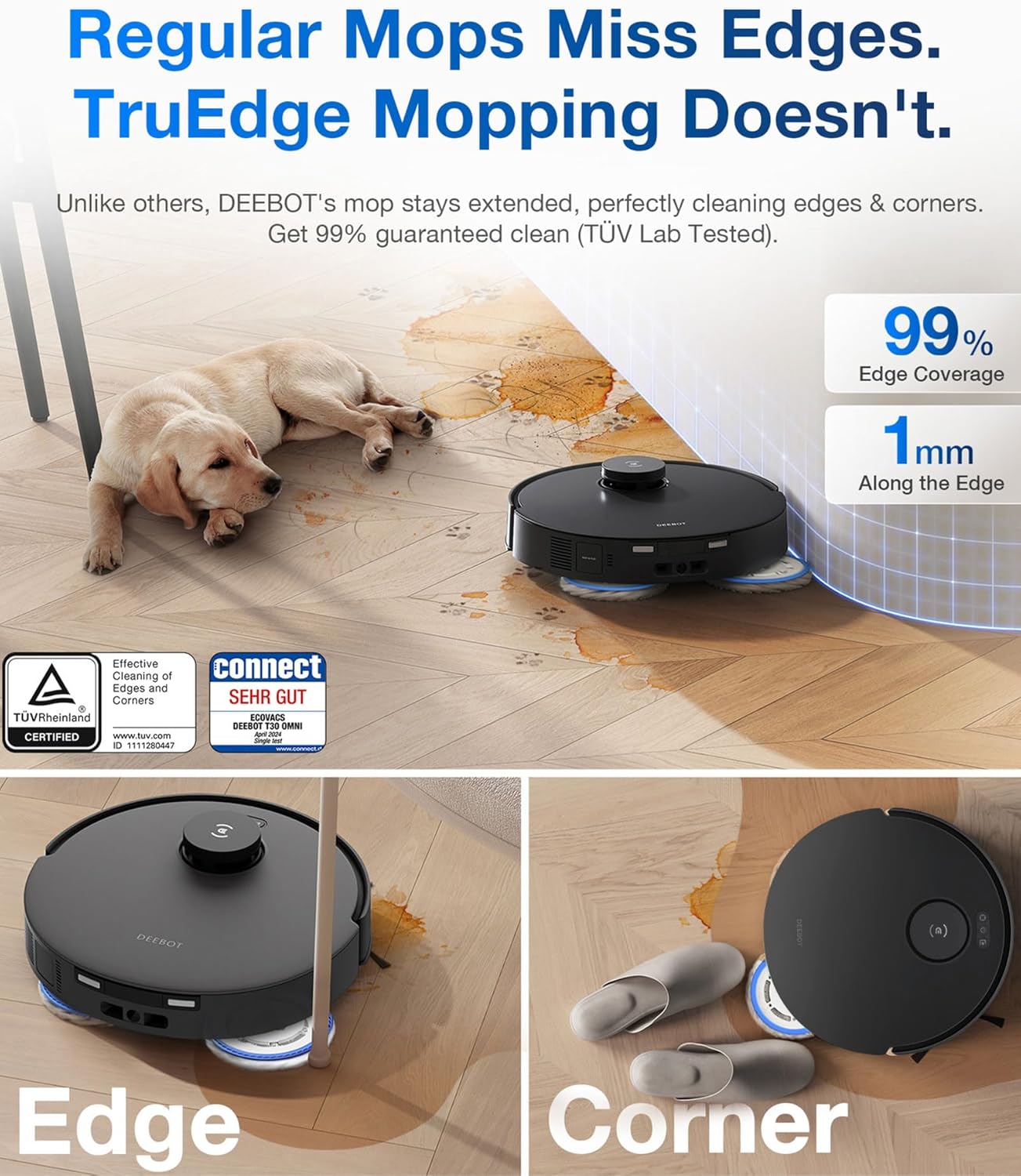 ECOVACS DEEBOT N20 Plus Robot Vacuum Cleaner and Mop,8000Pa Strong Suction,7-Week Dust Storage,Bagless Dust Bin,PureCyclone Tech,ZeroTangle Brush,300 Minutes Runtime