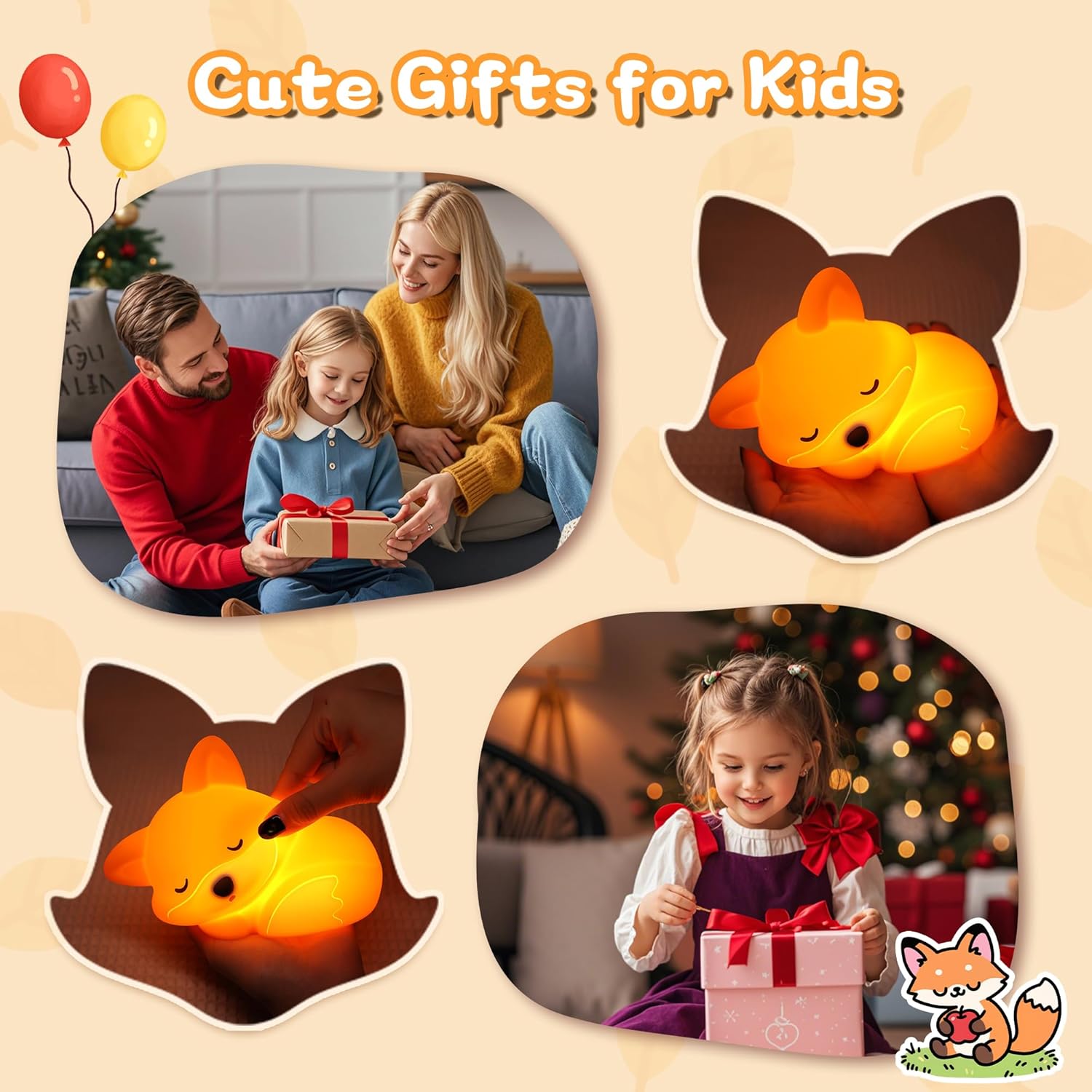 FULLOSUN Capybara Night Light, Cute Animal Soft Silicone LED Touch Lamp with Dimmable and Timer, Portable Rechargeable Toddler Bedroom Bedside Table Decor, Birthday Xmas Gifts for Kid Baby Boy Girl