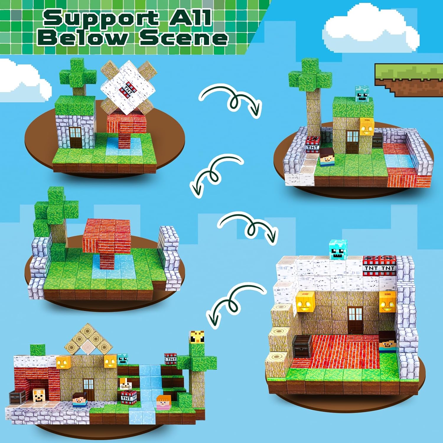 Magnetic Blocks-100PCS Magnetic Building Blocks, Tiles Kids Build Cubes 2024 Upgraded STEM Game Toys, Christmas Birthday Gifts for Boys & Girls Ages 3+