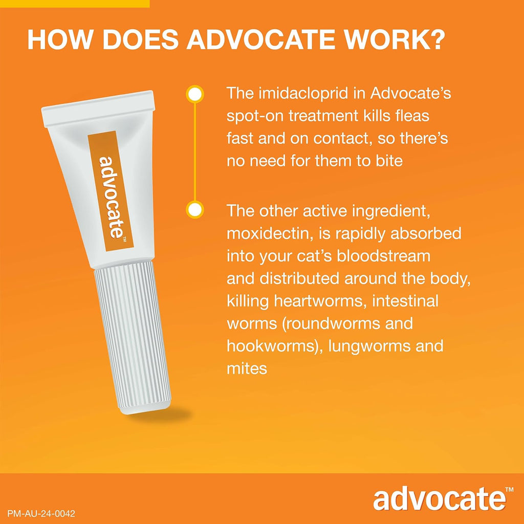 Advocate Cat, Monthly Spot-On Protection from Fleas, Heartworm and Worms, Three Pack Flea Treatment for Kittens & Small Cats up to 4 kg, 3 Pack