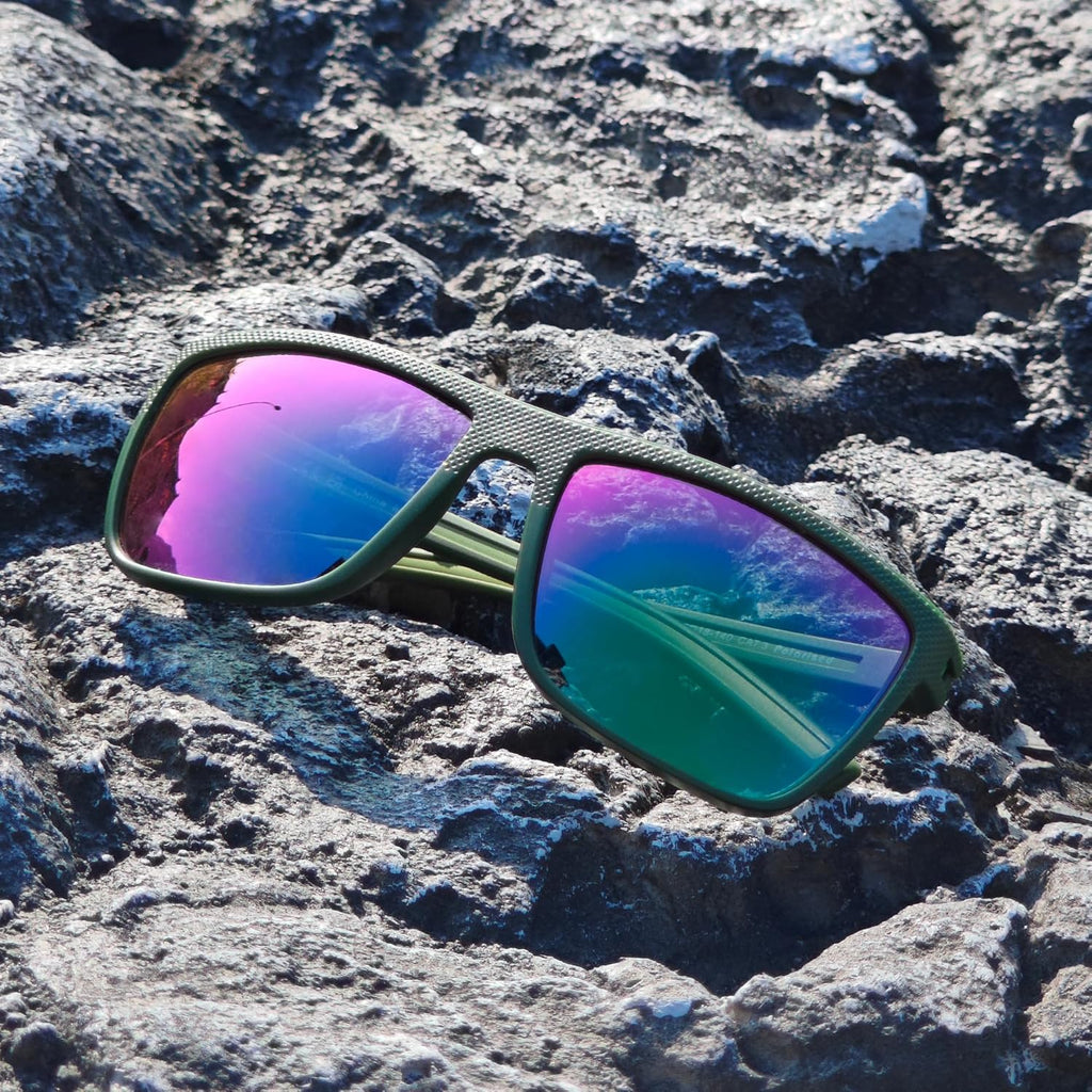 ZENOTTIC Polarized Sunglasses for Men Lightweight TR90 Frame UV400 Protection Square Sun Glasses