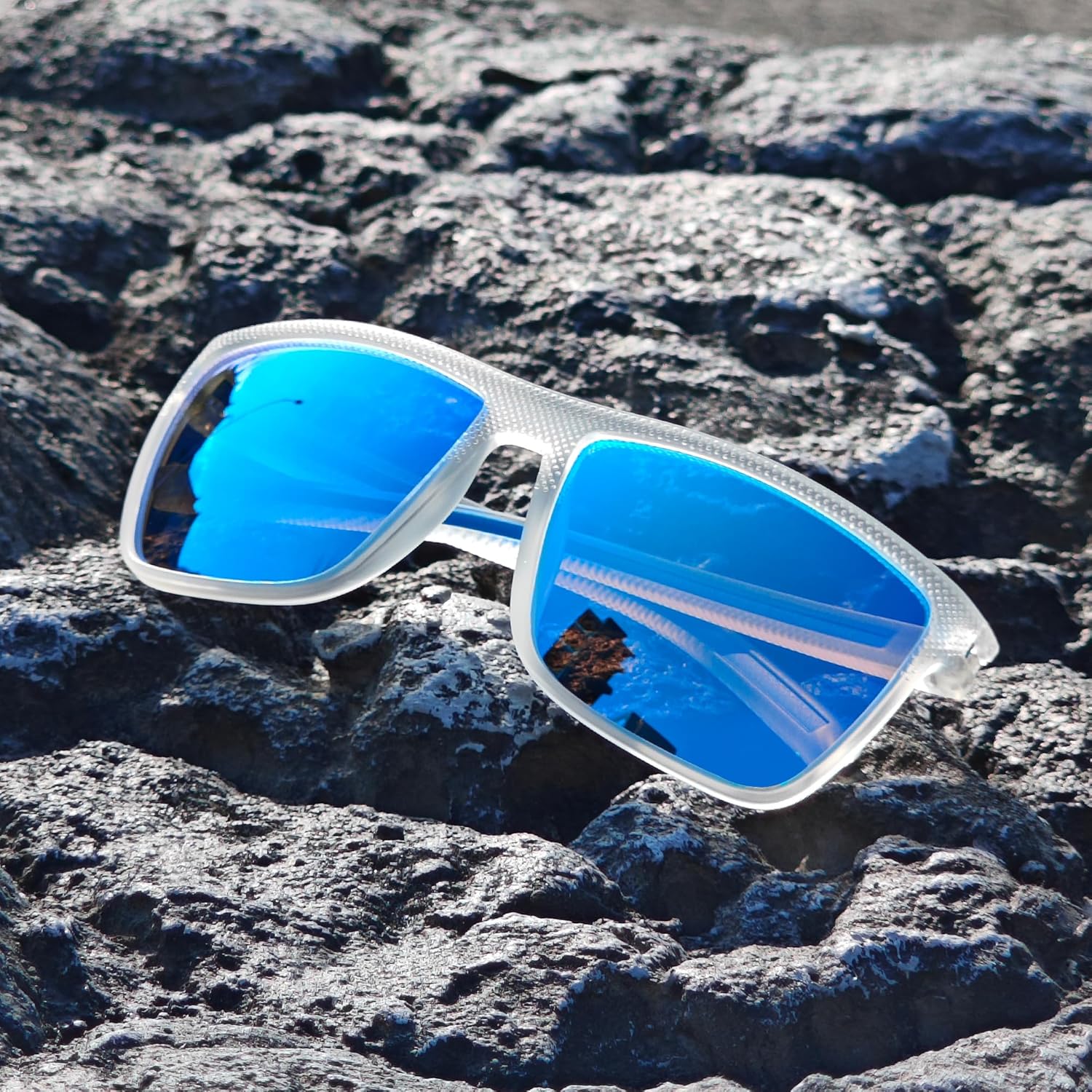 ZENOTTIC Polarized Sunglasses for Men Lightweight TR90 Frame UV400 Protection Square Sun Glasses