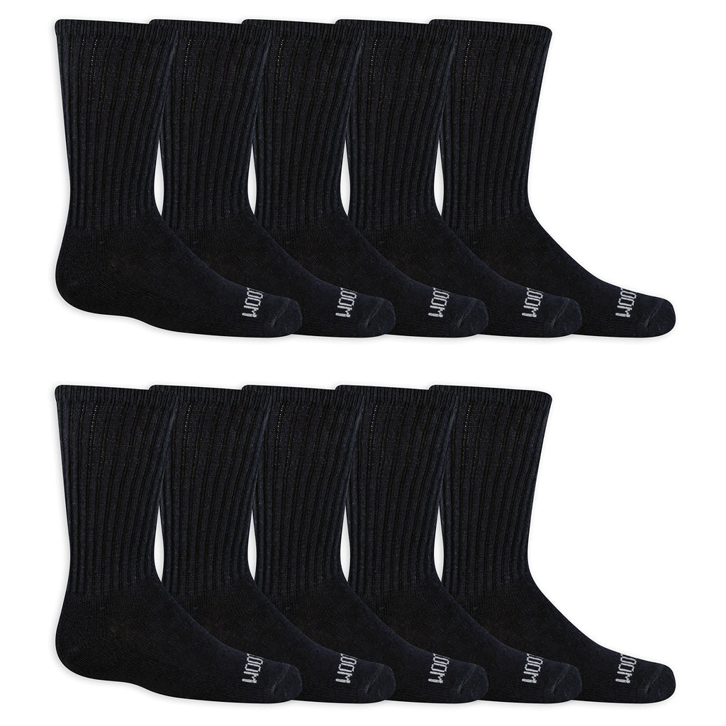 Fruit of the Loom Boys' Dual Defense Crew Socks (10 Pack)