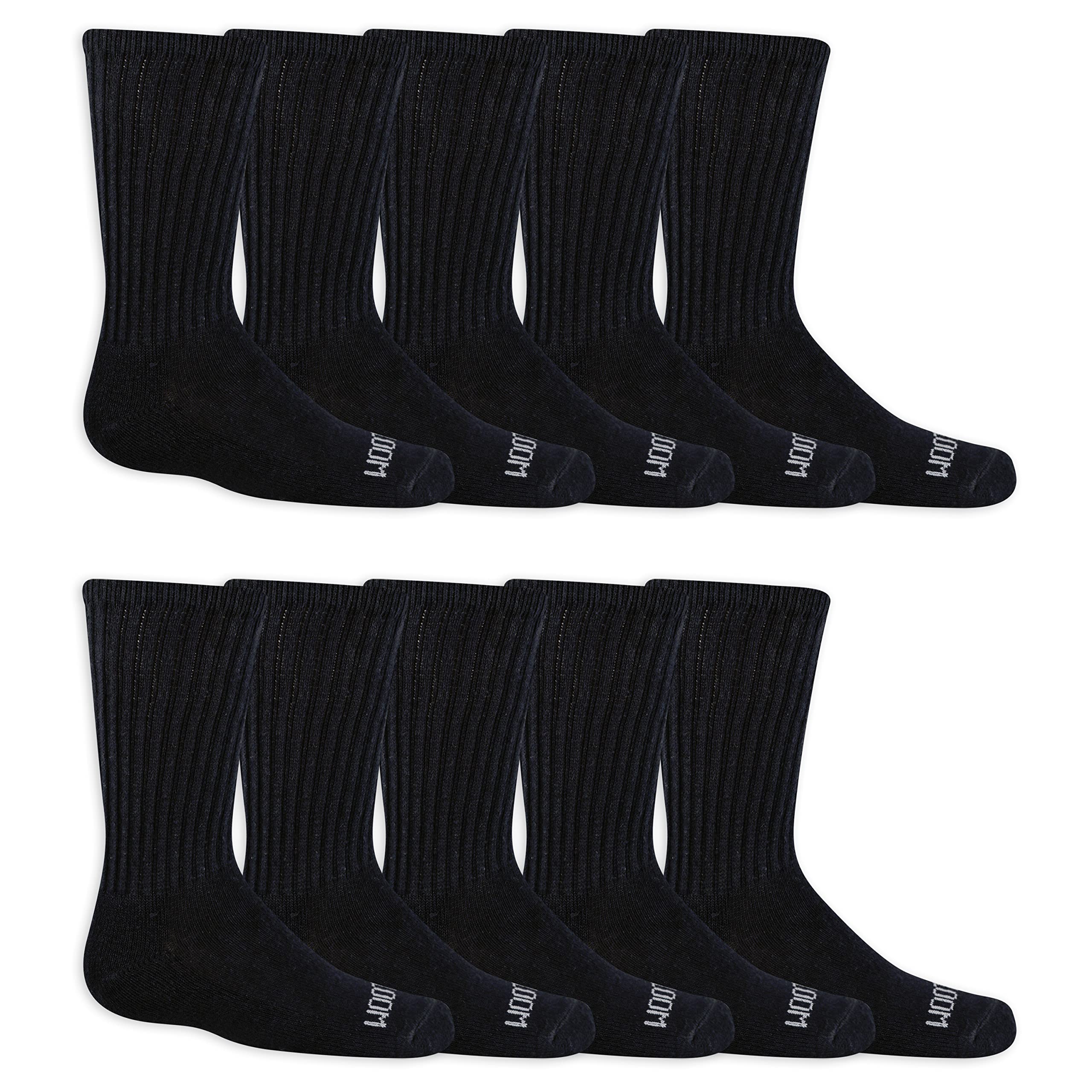 Fruit of the Loom Boys' Dual Defense Crew Socks (10 Pack)