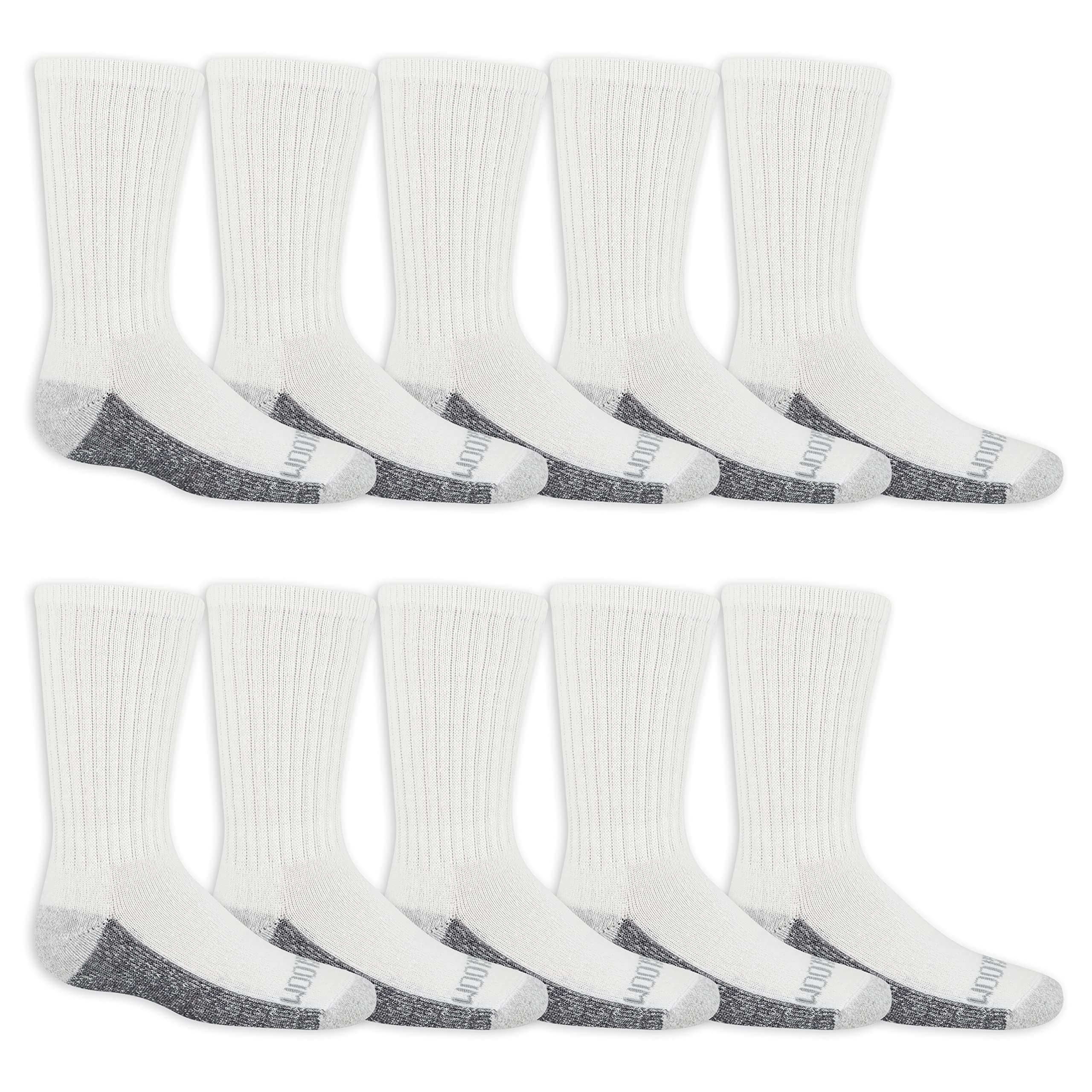 Fruit of the Loom Boys' Dual Defense Crew Socks (10 Pack)