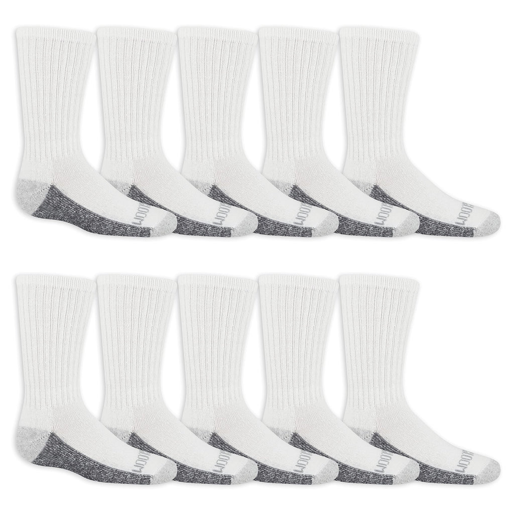 Fruit of the Loom Boys' Dual Defense Crew Socks (10 Pack)