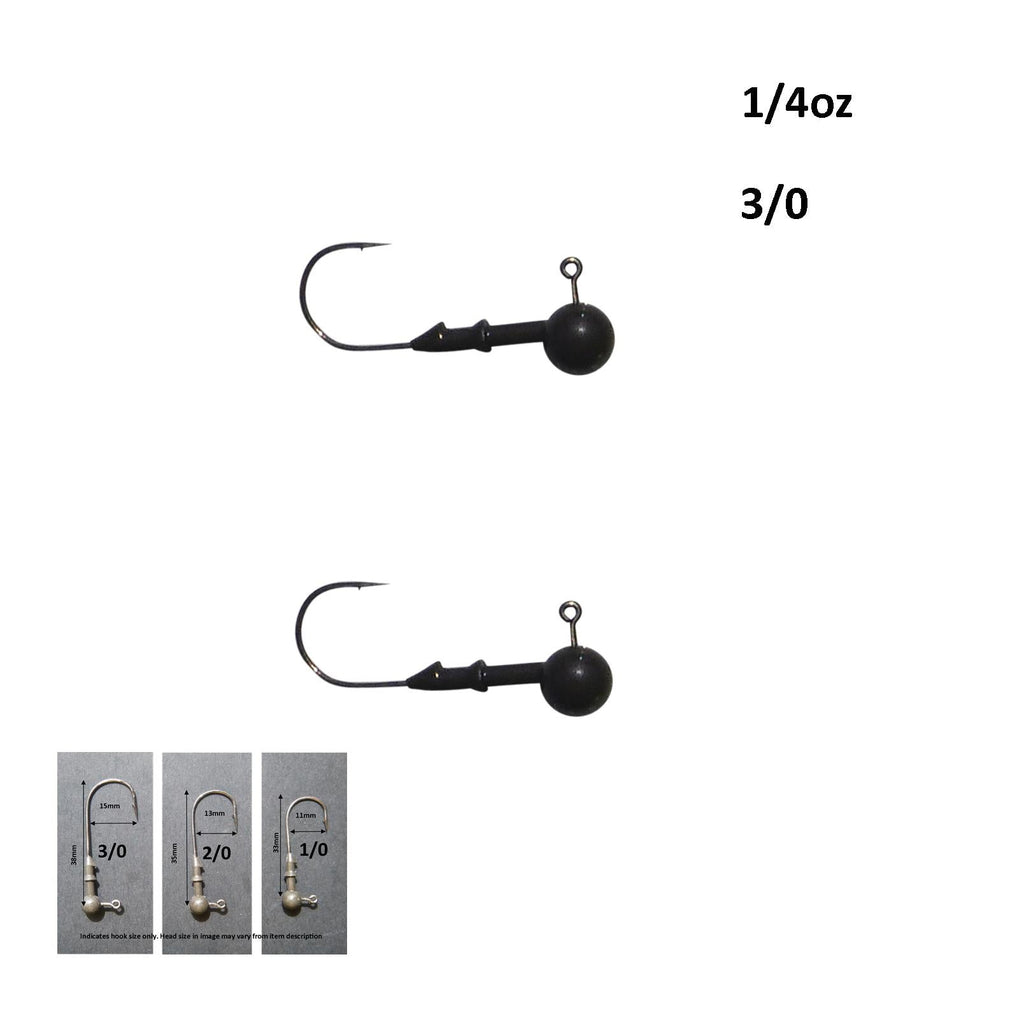 Vike 1/4 oz Round Jig Head with a Size 3/0 Hook Tungsten, 2 pack-1