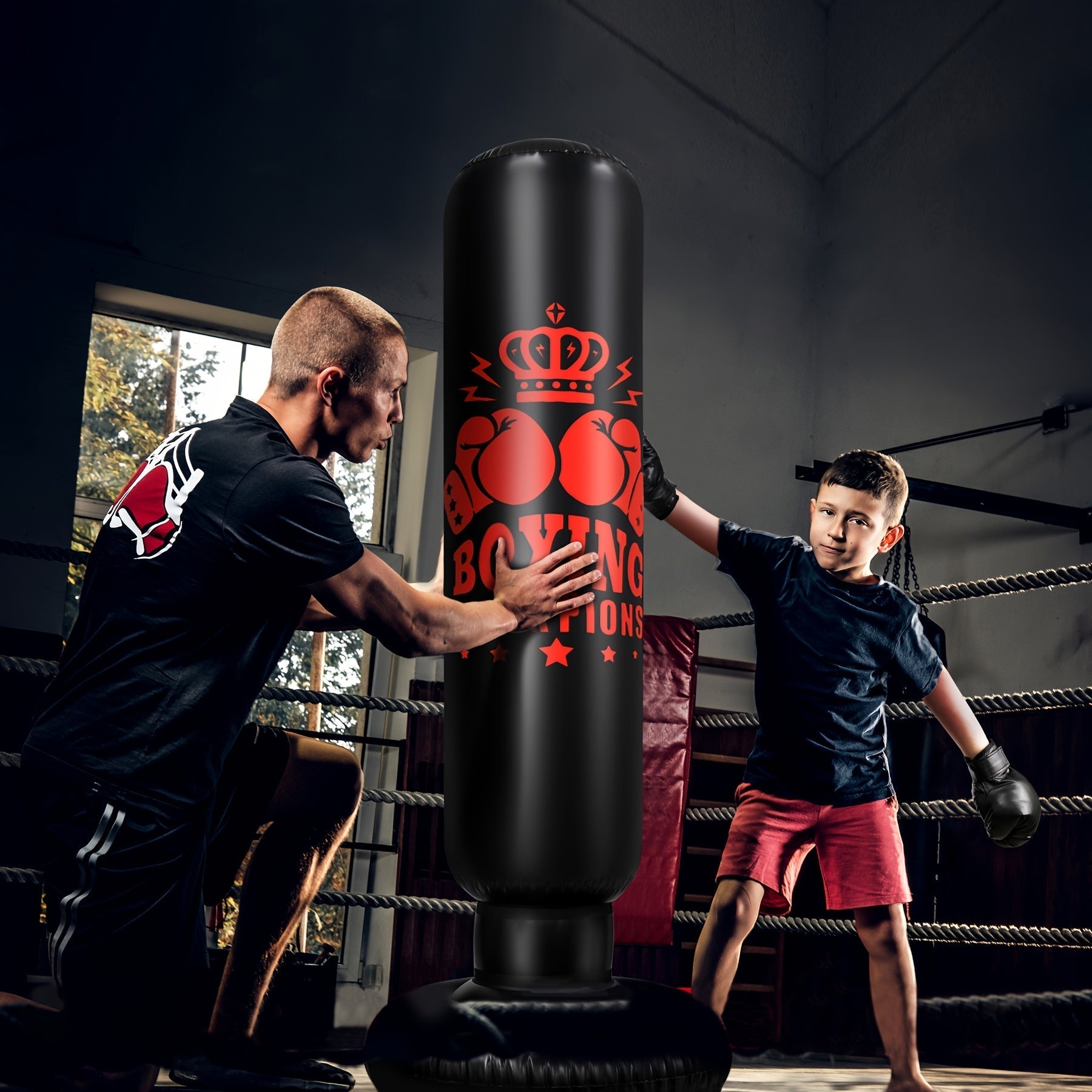 Punching Bag with Gloves & Skipping Rope-3