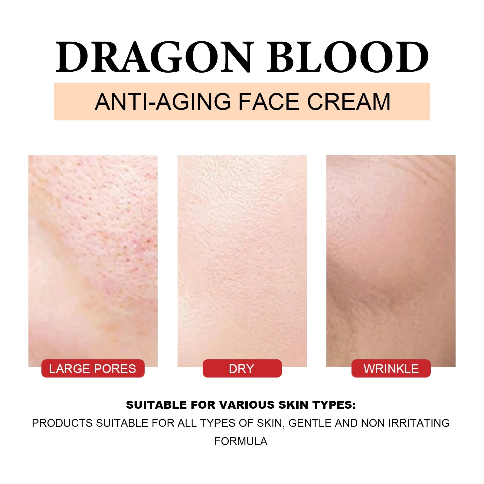 Dragon Blood Moisturizing Cream Reduce Fine Lines Minimize Pores Even Skin Tone.