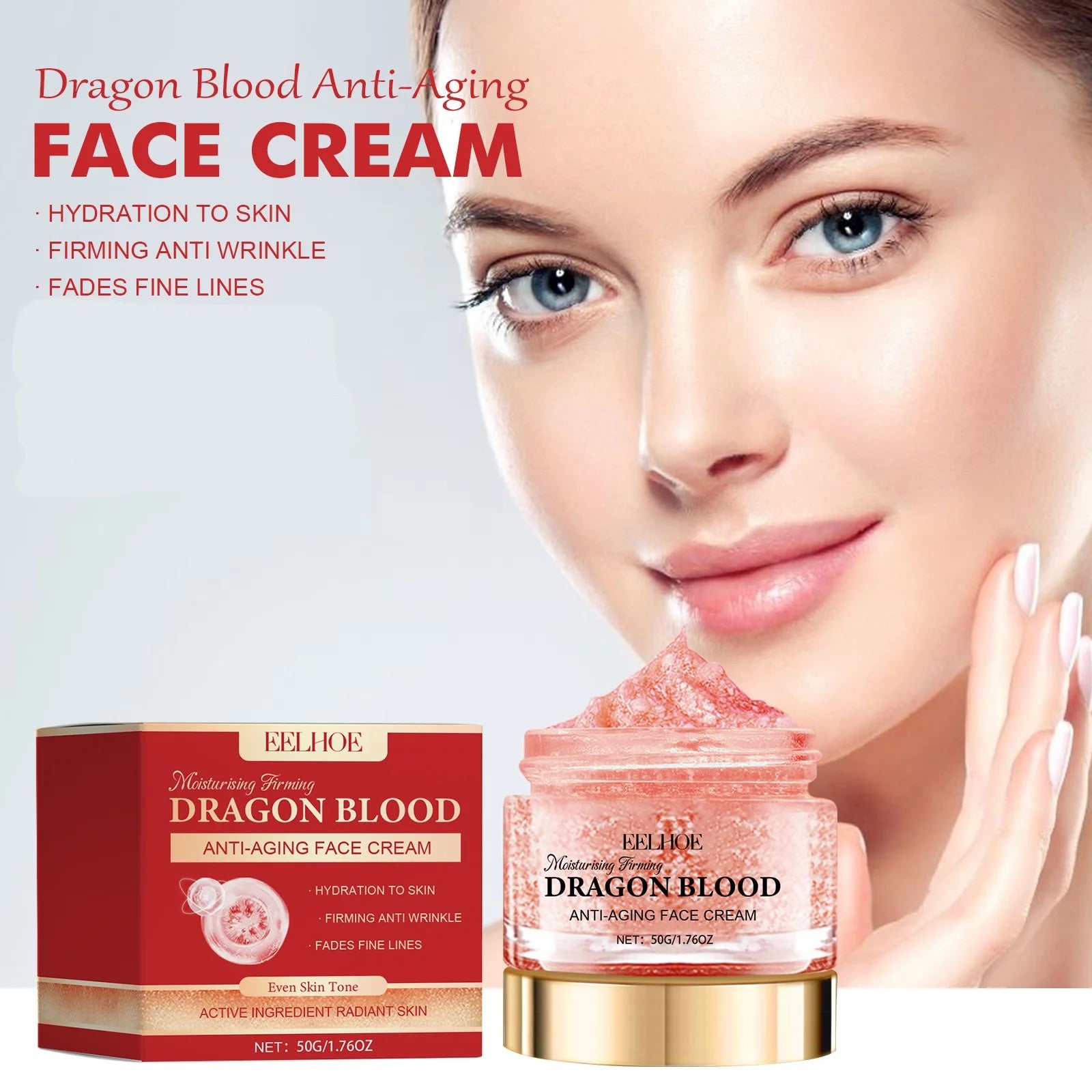 Dragon Blood Moisturizing Cream Reduce Fine Lines Minimize Pores Even Skin Tone.