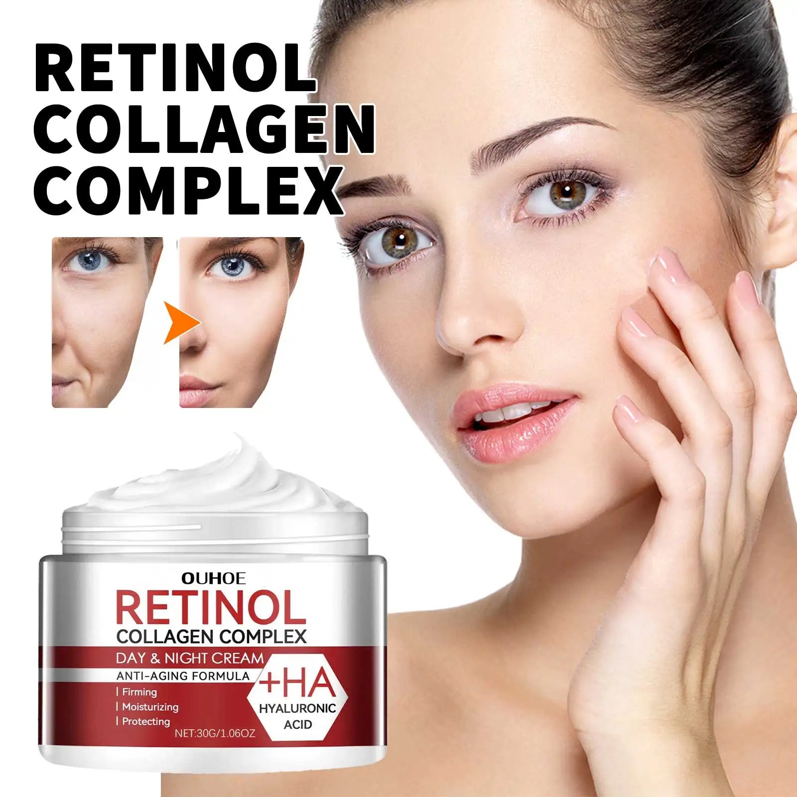 Retinol Moisture Cream Reduce Wrinkles Dark Under-Eye Circles.