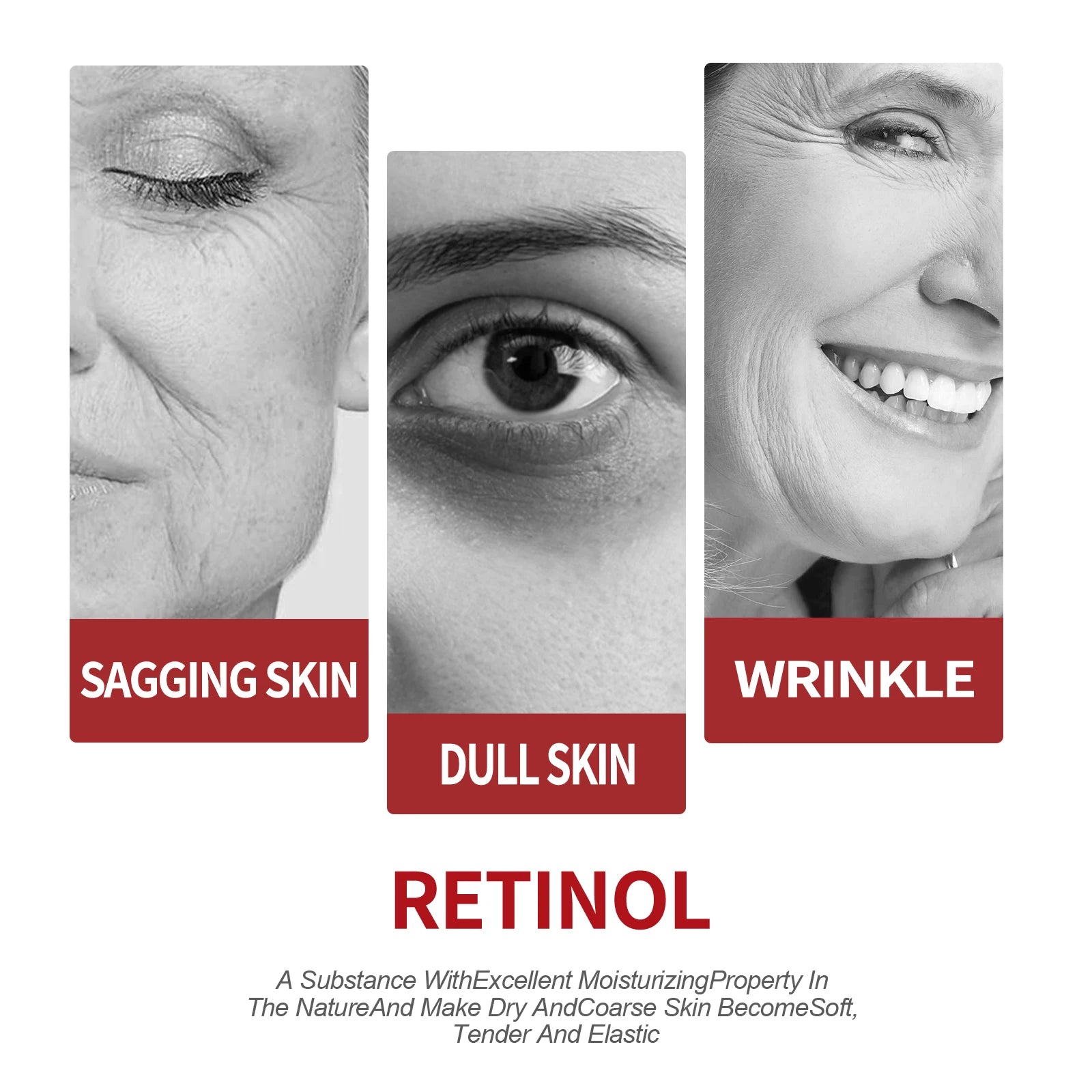 Retinol Moisture Cream Reduce Wrinkles Dark Under-Eye Circles.