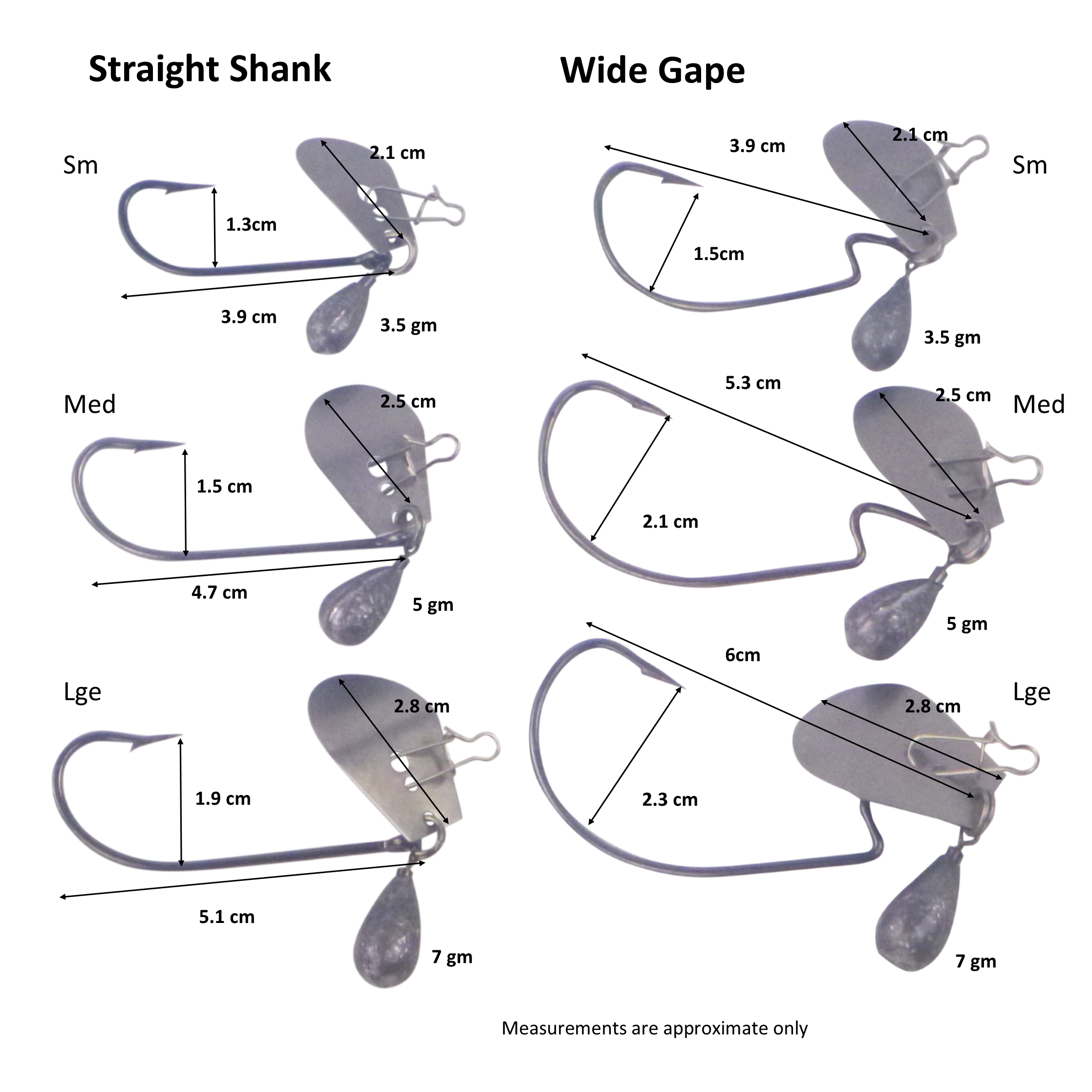 Dekoi Blade Jig Head, Wide Gape, Size Small, 3 pack-2