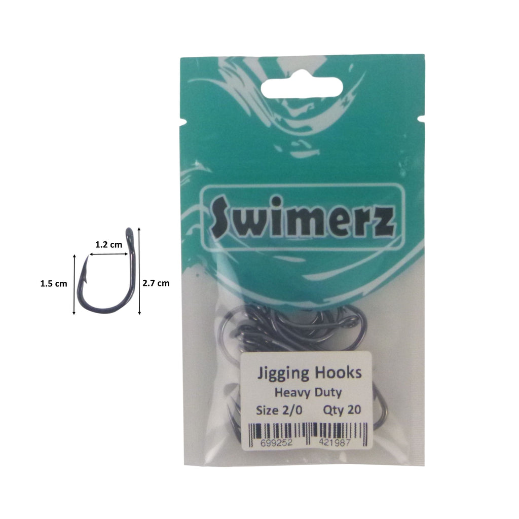 Swimerz 2/0 Heavy Duty Jigging Hooks 20 pack-2