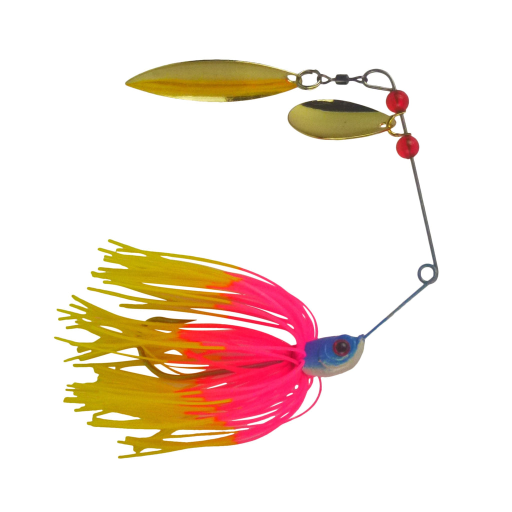 Dekoi 18gm LS20 Closed Eye Spinnerbait, Pink Yellow, Qty 2-0