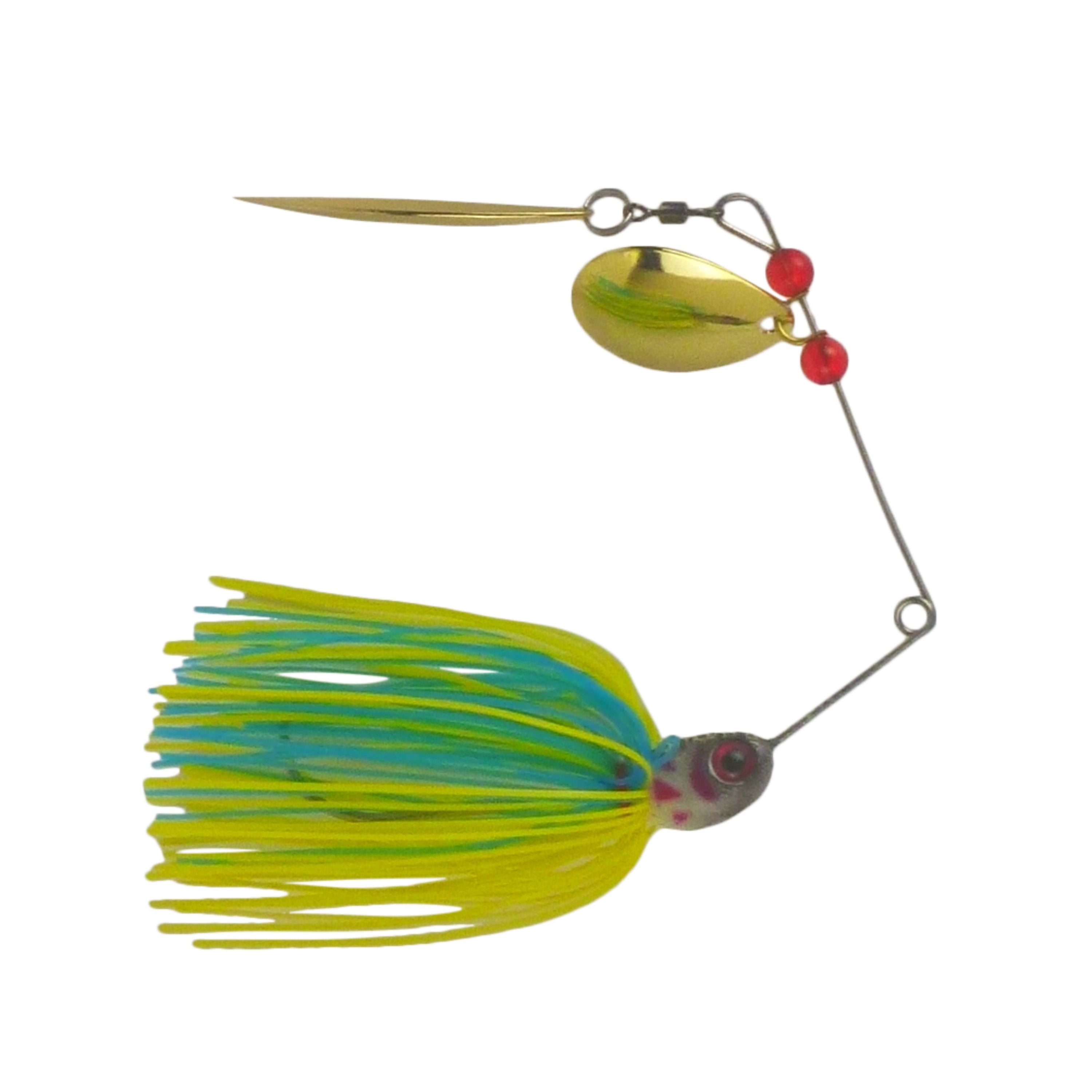 Dekoi 20gm LS22 Closed Eye Spinnerbait, Yellow Blue, Qty 2-0