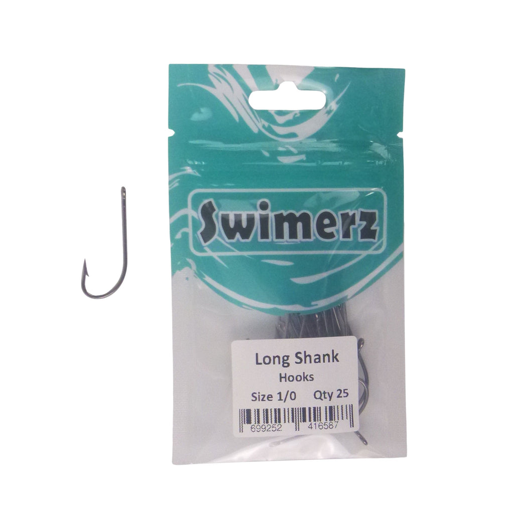 Swimerz 1/0 Long Shank Worm Hook 25 pack-1