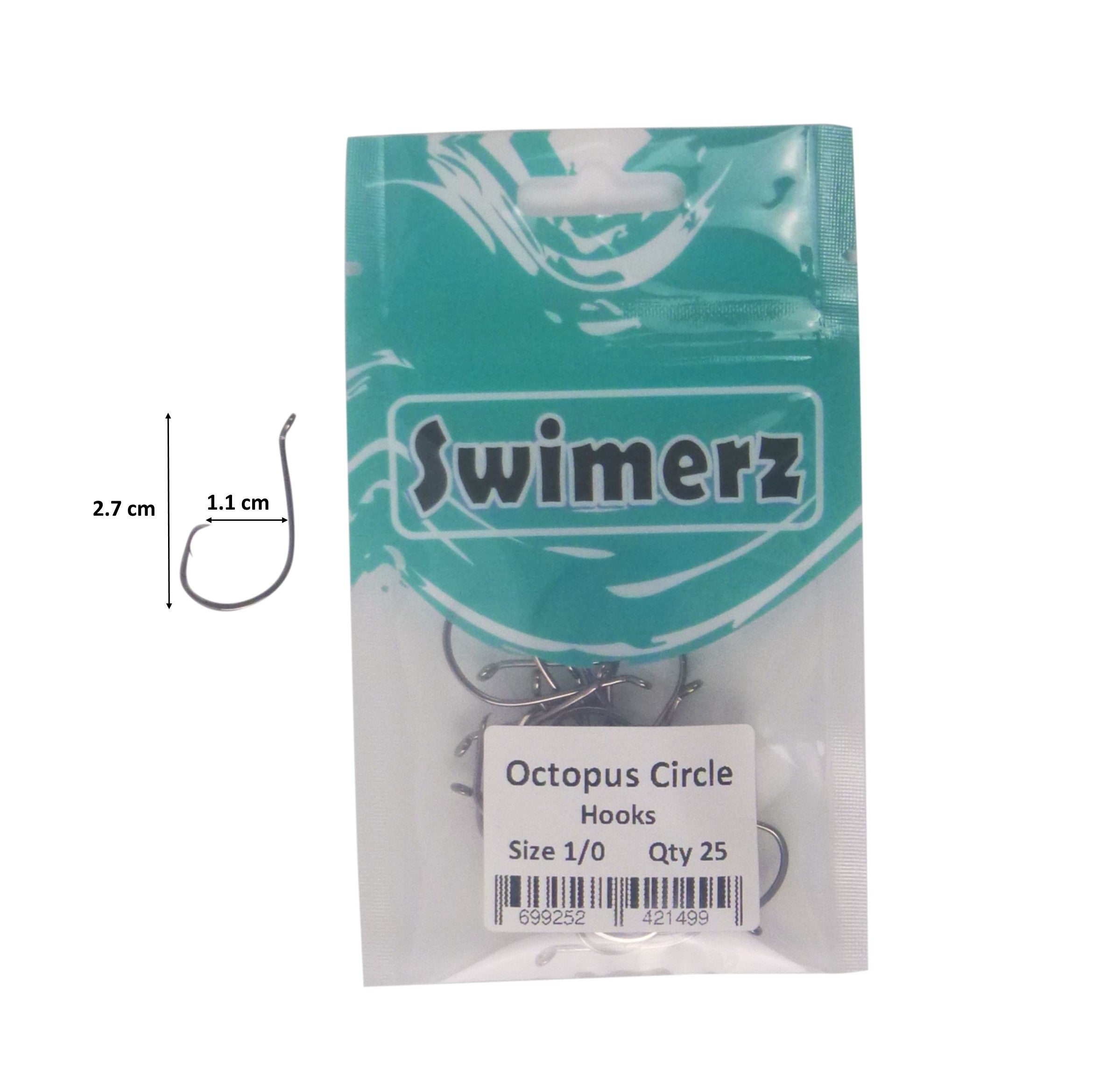 Swimerz 1/0 Octopus Circle Hooks, 25 pack-2