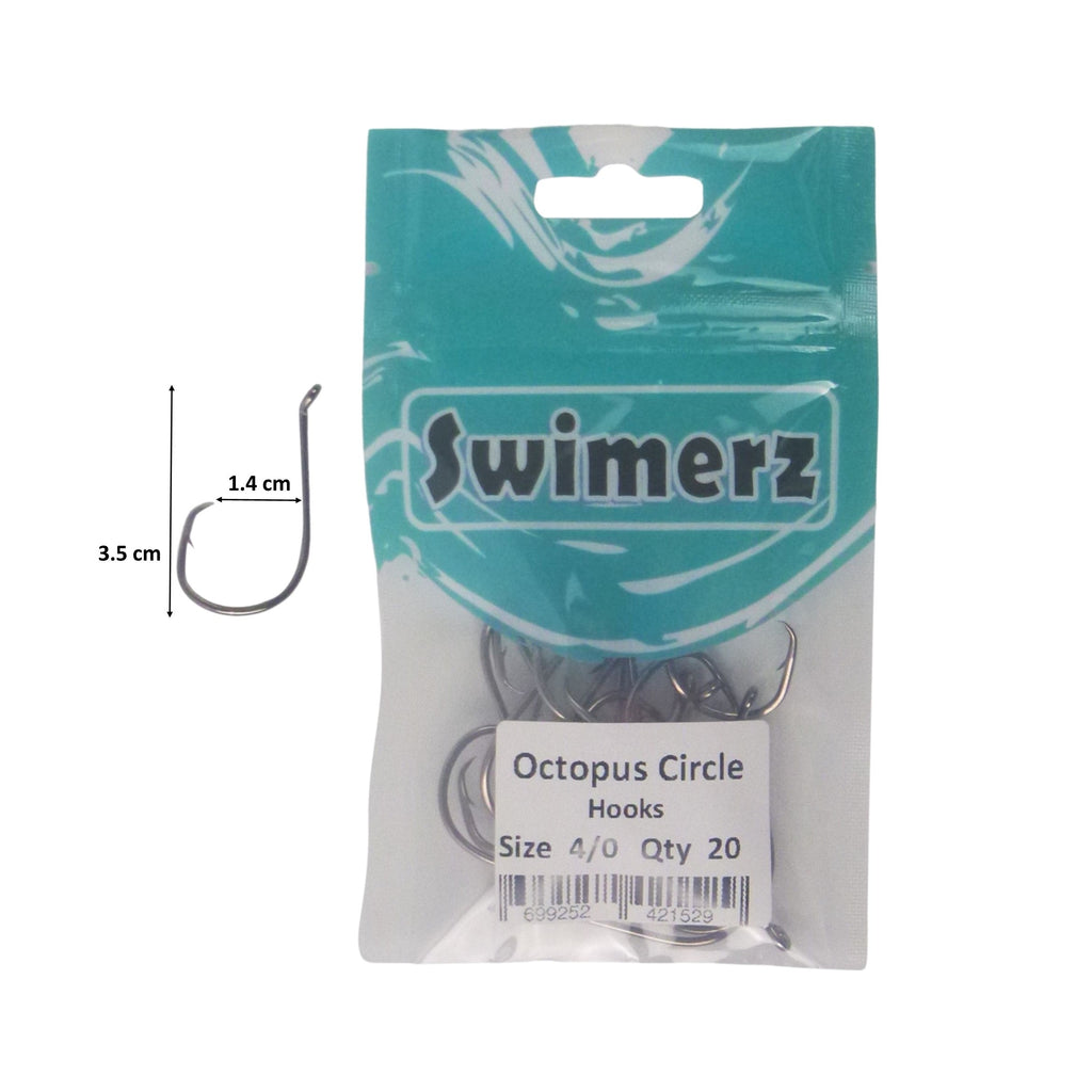 Swimerz 4/0 Octopus Circle Hooks, 20 pack-2