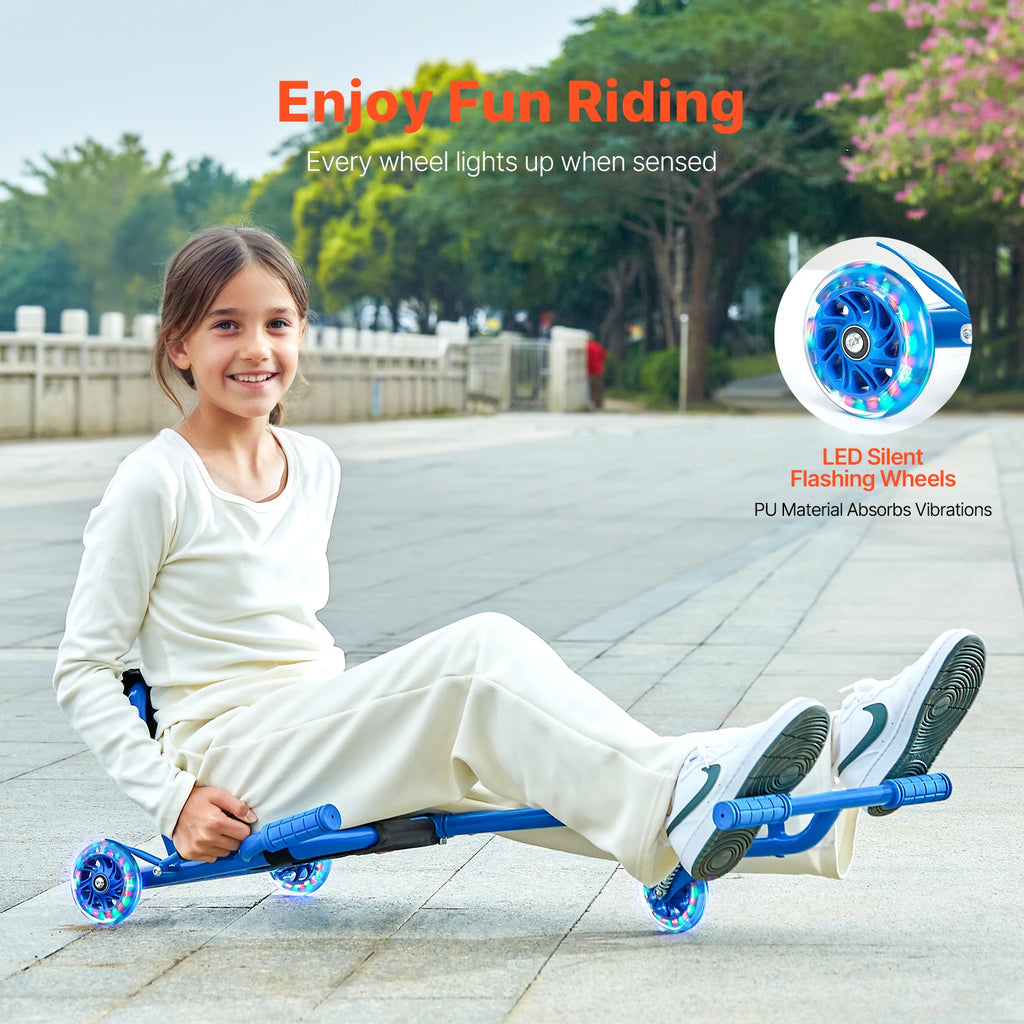 SucceBuy 198lbs Ride on Scooter Swing Side-to-Side Powered by Zig-Zag Motion Sports Games Drifting Toys for Children Gifts