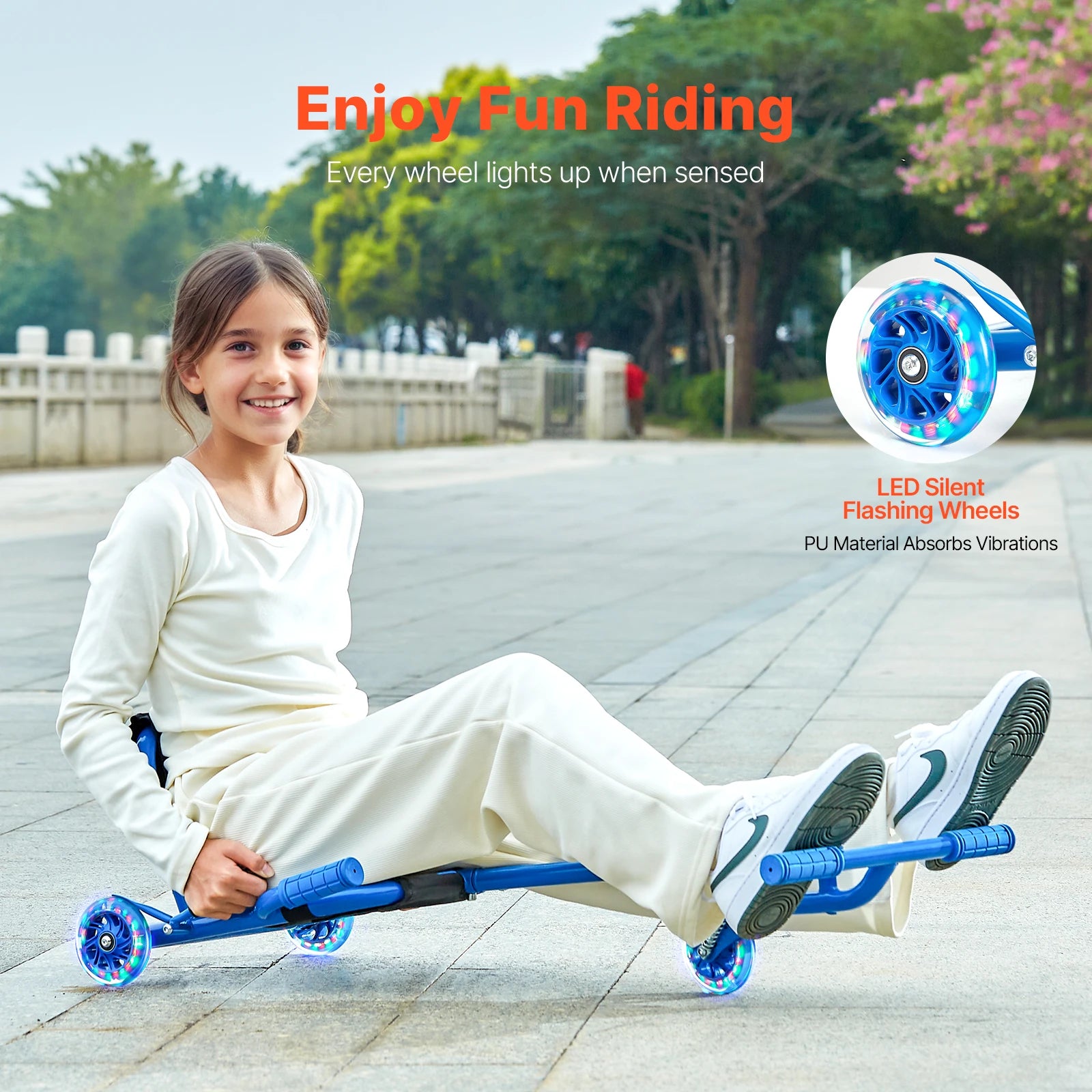 SucceBuy 198lbs Ride on Scooter Swing Side-to-Side Powered by Zig-Zag Motion Sports Games Drifting Toys for Children Gifts