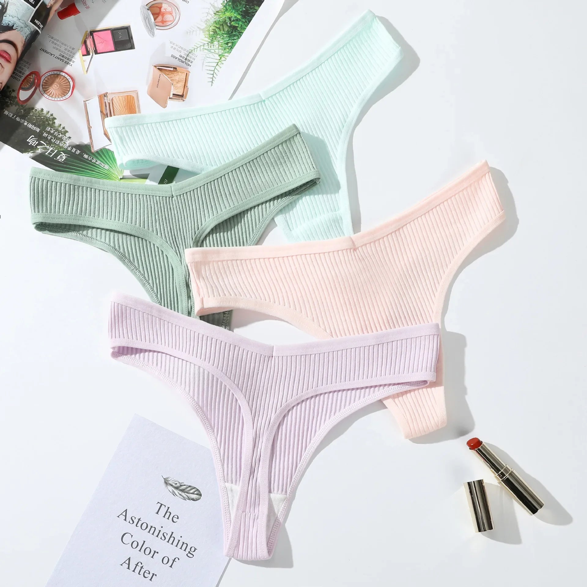 10Pcs/Set Women's New Thong Underwear Cotton Thread Underwear Fashionable Sexy Sports Pants Underwear Soft Comfortable Thong