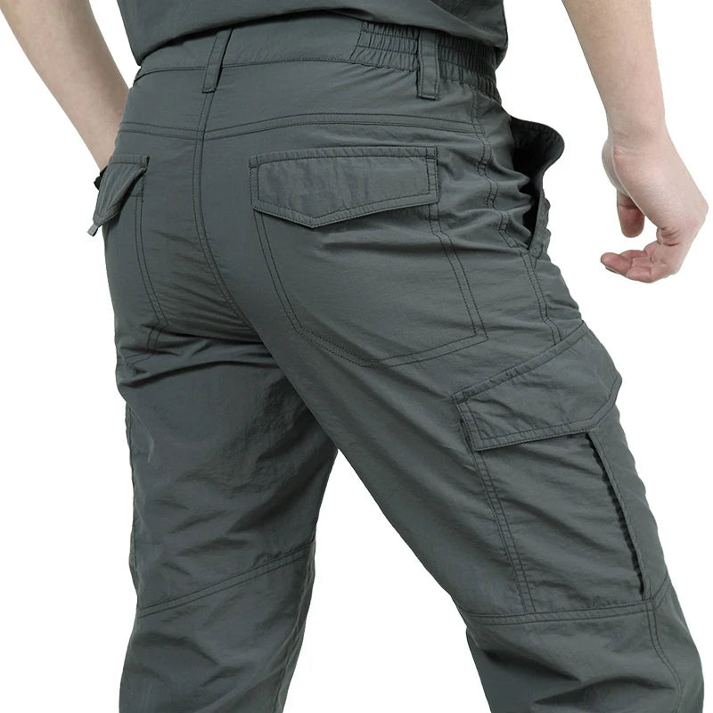 Men's Summer Tactical Cargo Pants Lightweight Casual Waterproof Trousers