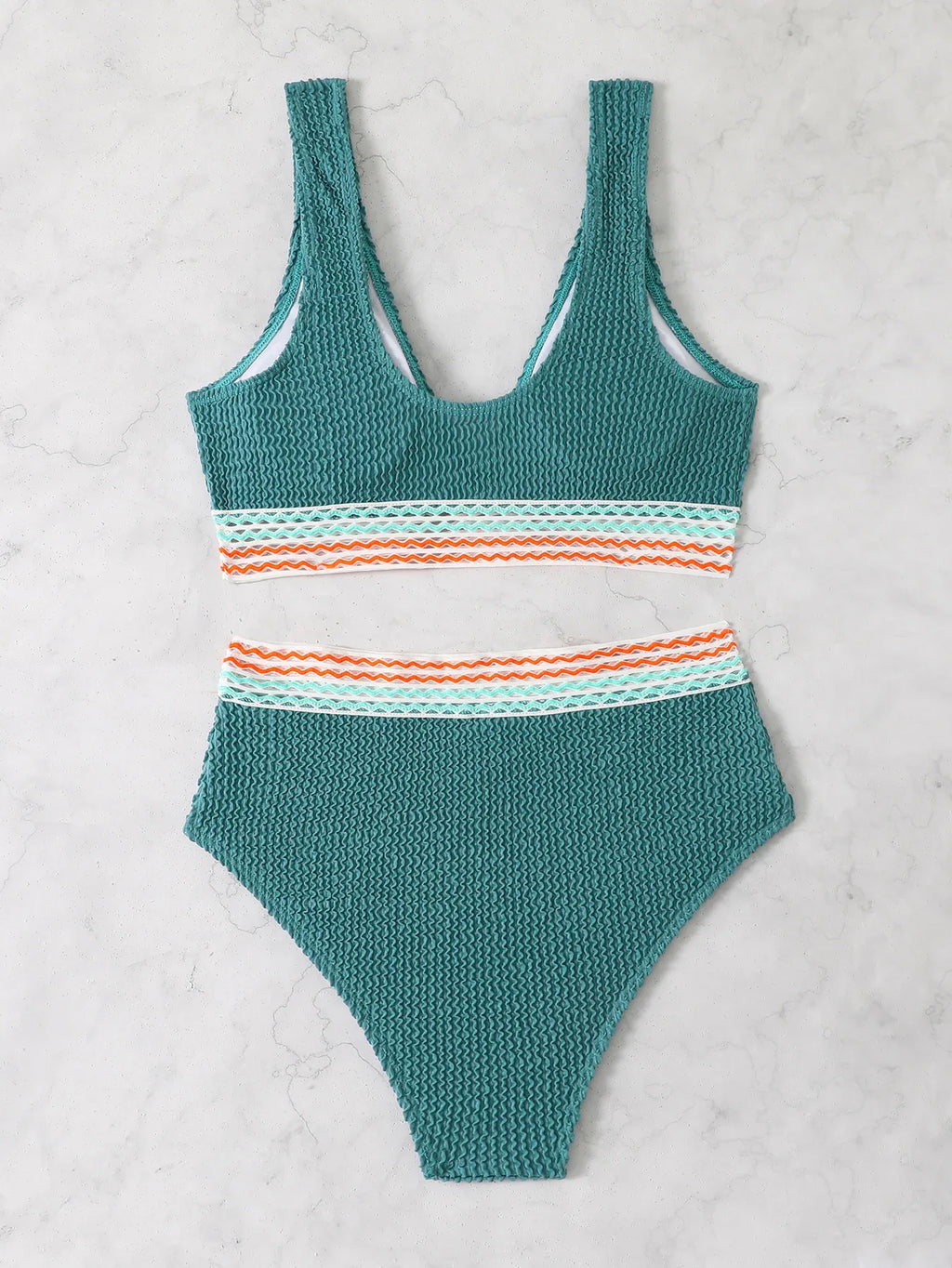 2025 Sexy Strape Tape Swimsuit Women Solid High Waist Bikini Set