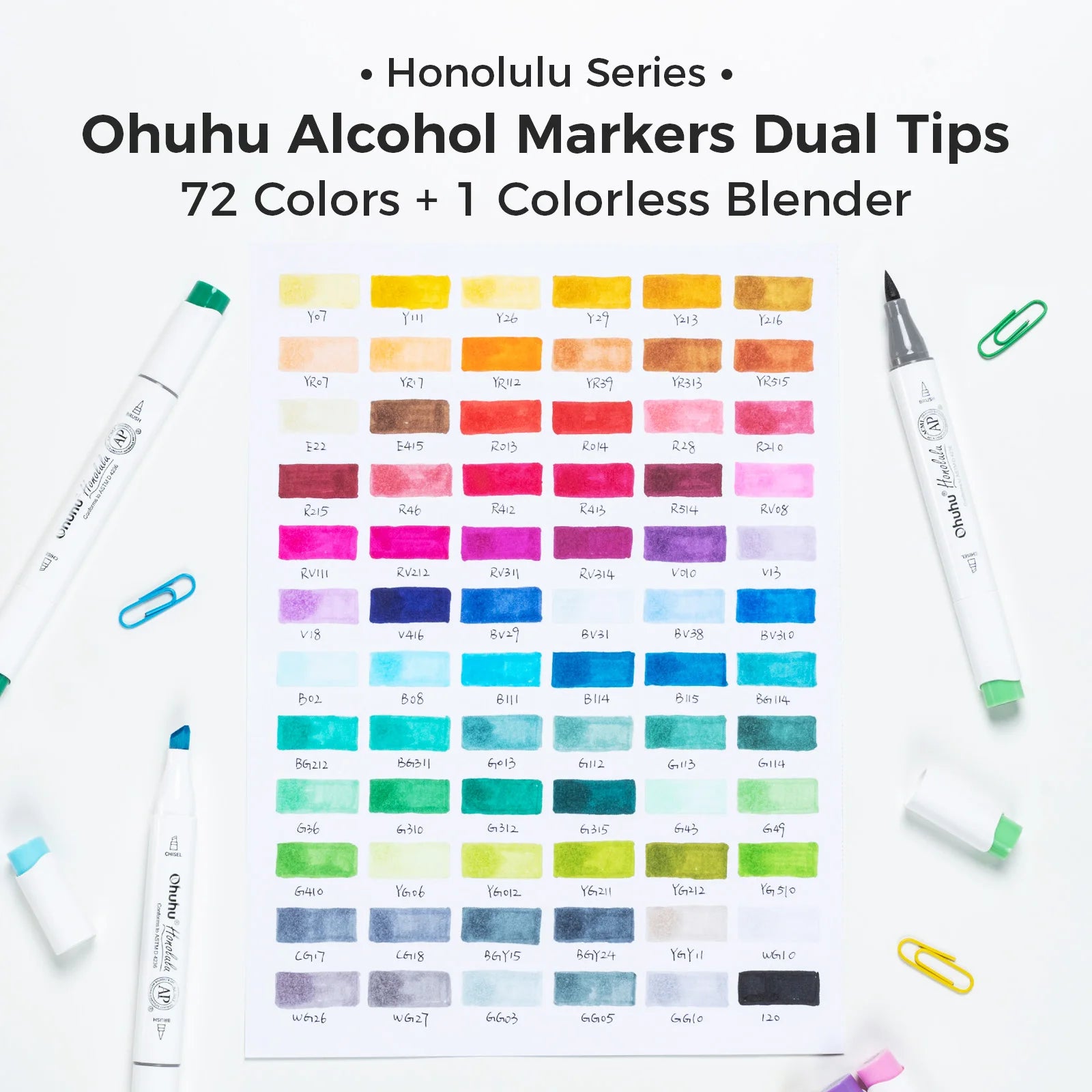 Ohuhu Honolulu Marker Pen Set Color Markers Alcohol Art Markers