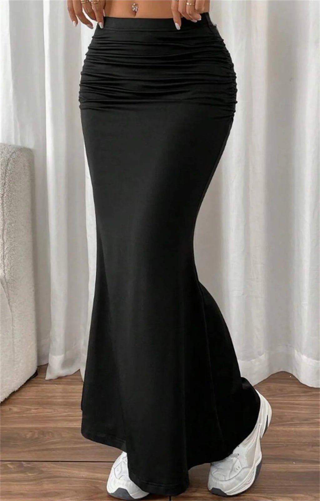 Women Solid Slim Fishtail Skirt