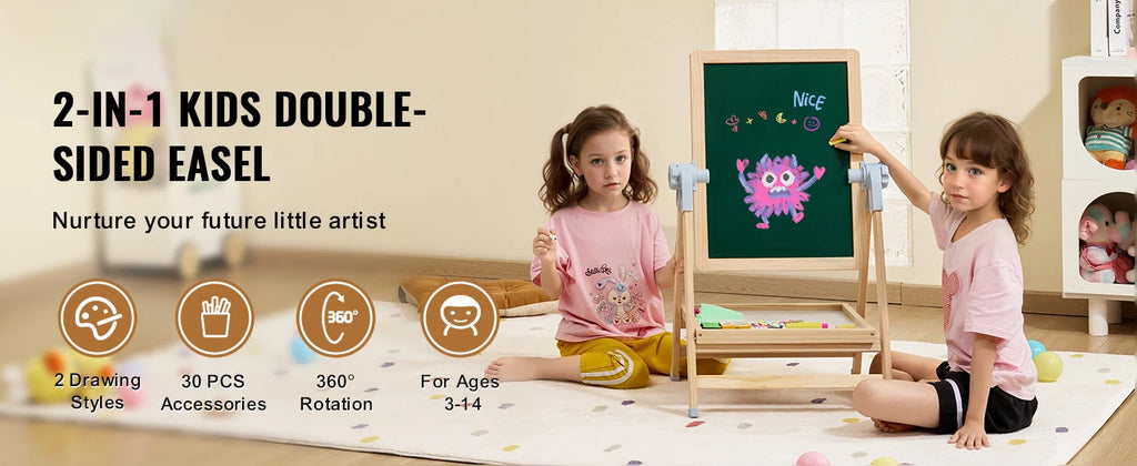 SucceBuy Standing Magnetic Drawing Board WordPad Art Easel with Painting Accessories Children Educational Toys for Kids Girl Boy