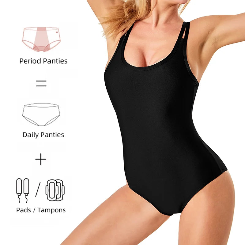 Menstrual Swimsuit Woman One Piece Period Swimwear