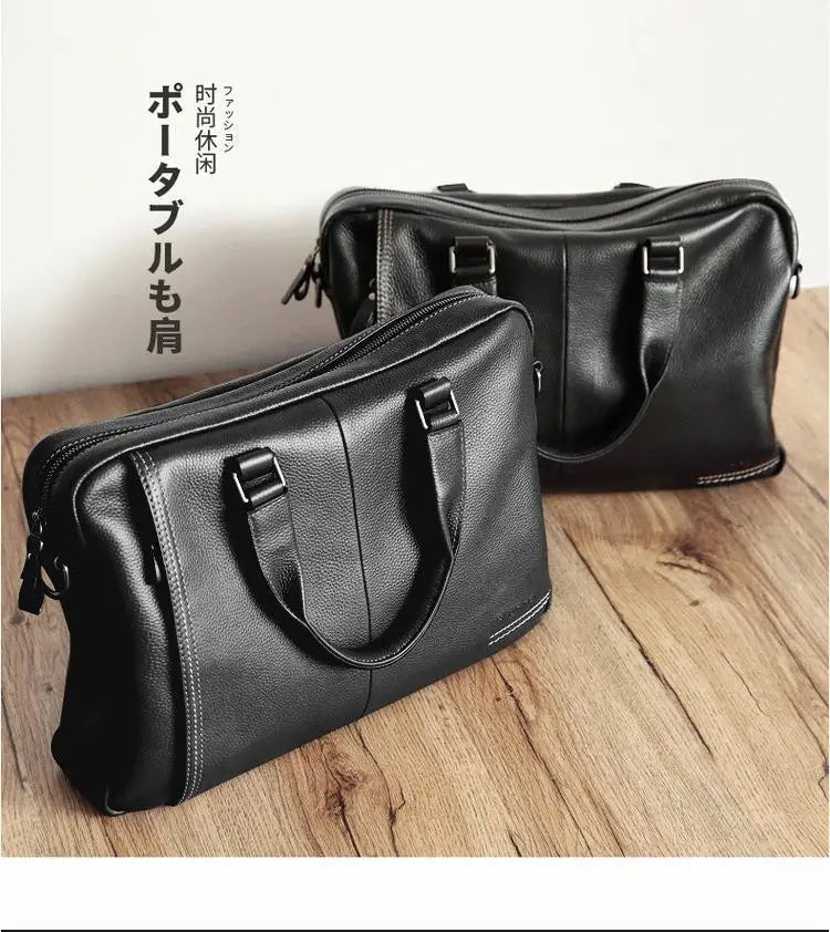 High Quality Cowhide Men's Business Handbag shoulder bag 100% Genuine leather