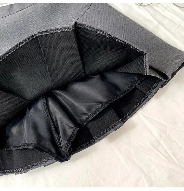 Grey High-waisted Mini Dress