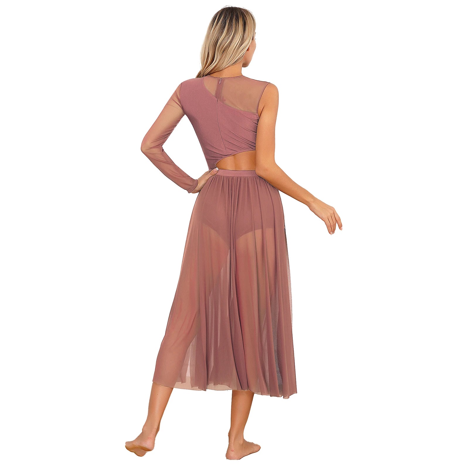 Women One Shoulder Long Sleeve Ballet Dance