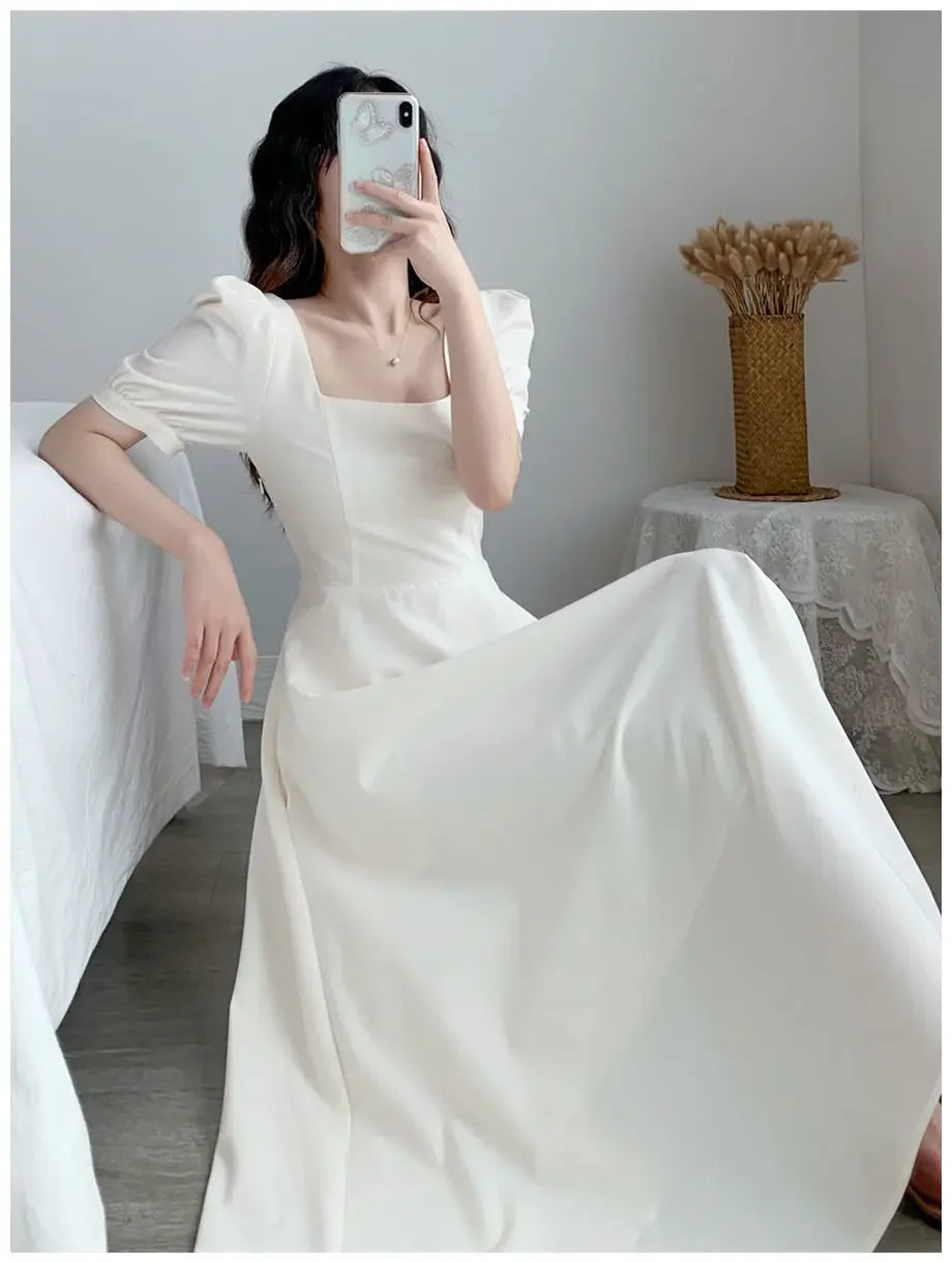 Slim Fit Women White Dress
