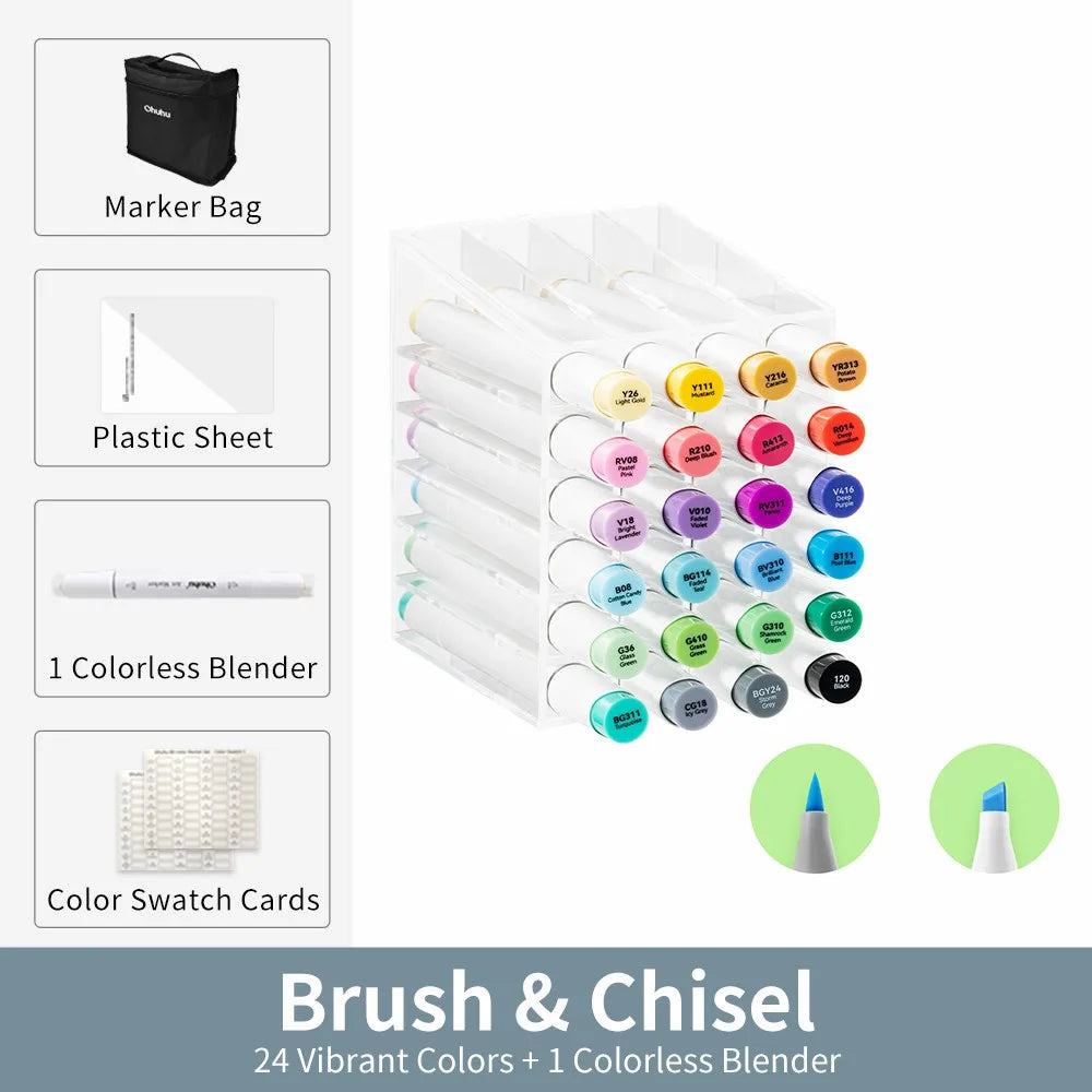 Ohuhu Honolulu Marker Pen Set Color Markers Alcohol Art Markers