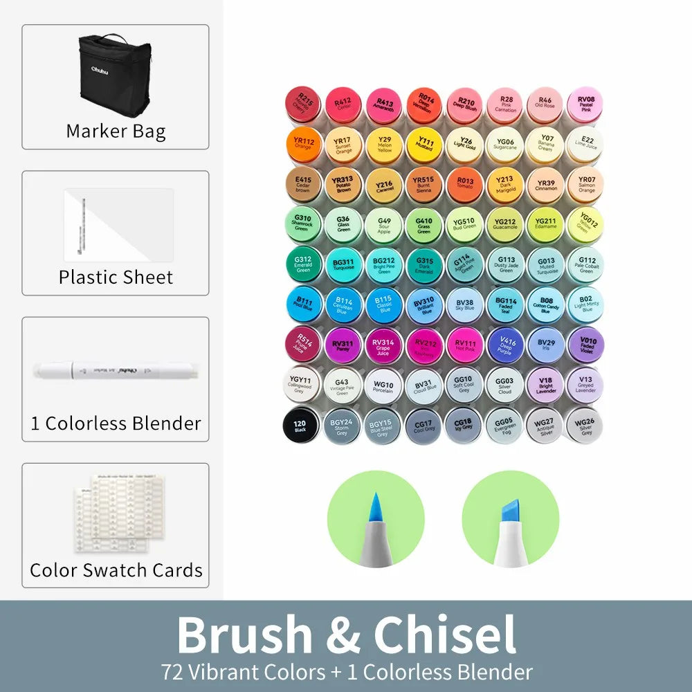 Ohuhu Honolulu Marker Pen Set Color Markers Alcohol Art Markers