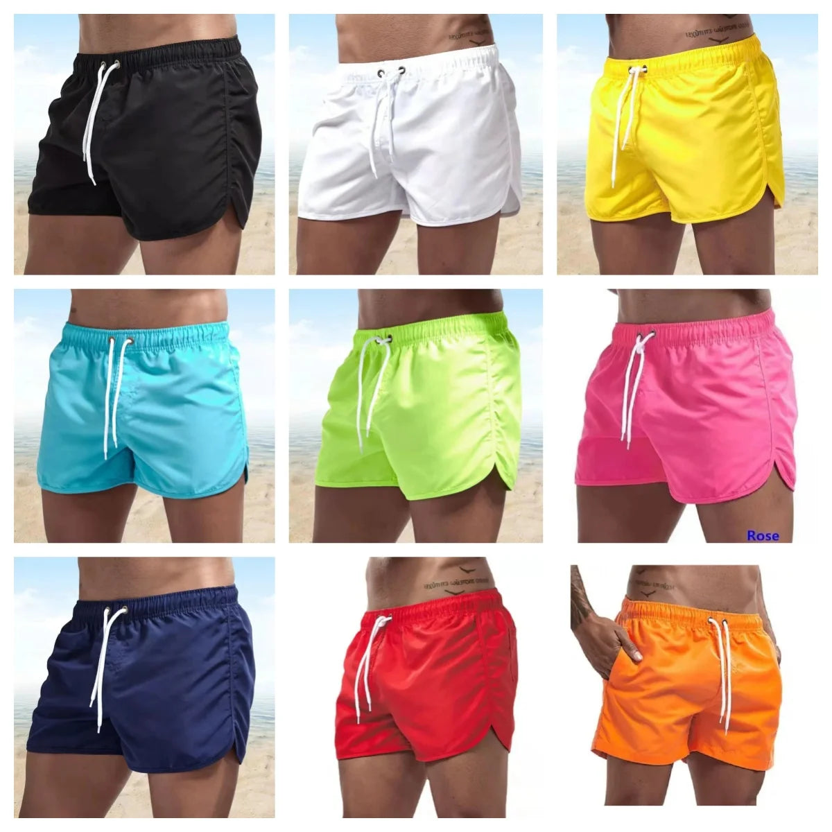 men's Swimwear Low Waist Surfing Trunk swim short.