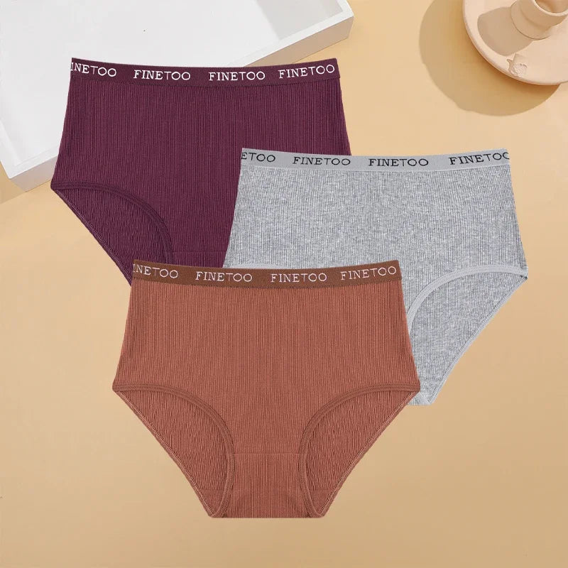 3Pcs Plus Size Cotton Underwear