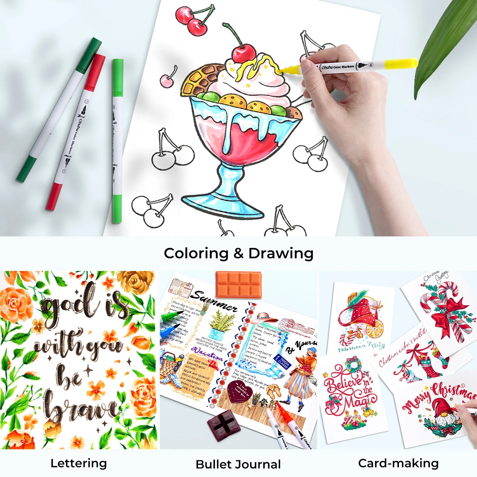 Ohuhu Art Markers Dual Tips.