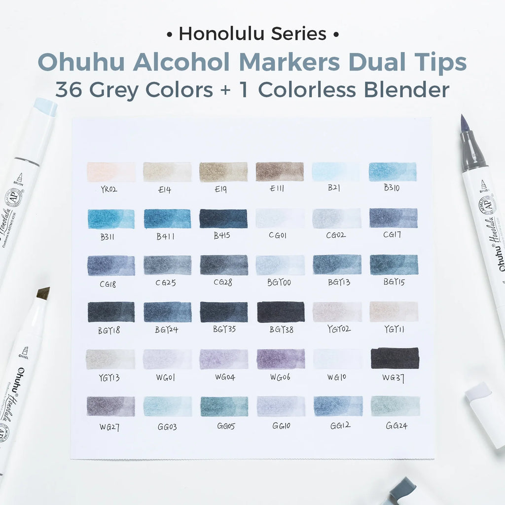 Ohuhu Honolulu Marker Pen Set Color Markers Alcohol Art Markers